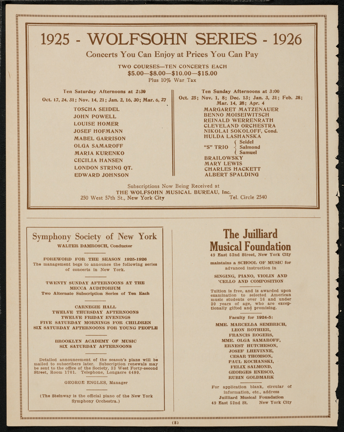 Mass Meeting for Women, April 27, 1925, program page 8