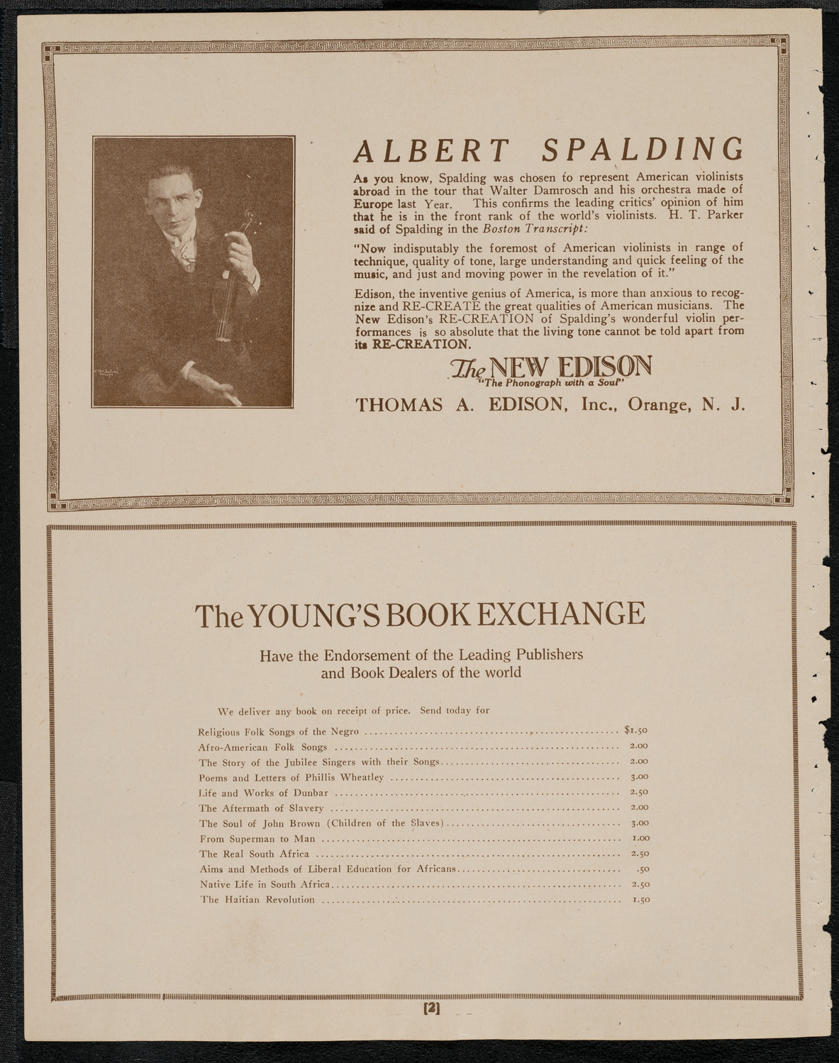 St. Mark's Methodist Episcopal Choir, May 23, 1921, program page 2