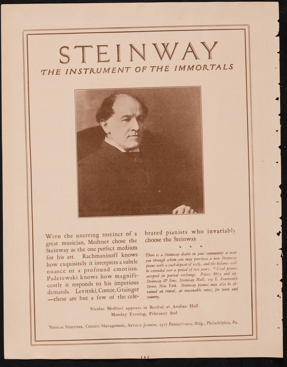 New York Philharmonic, January 18, 1925, program page 4