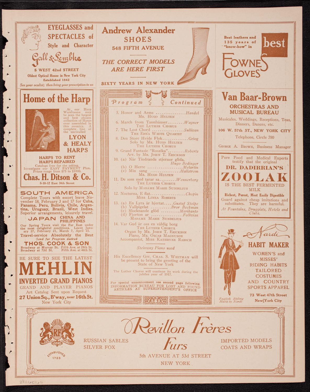 Gustavus Adolphus Festival and Concert, November 6, 1916, program page 7