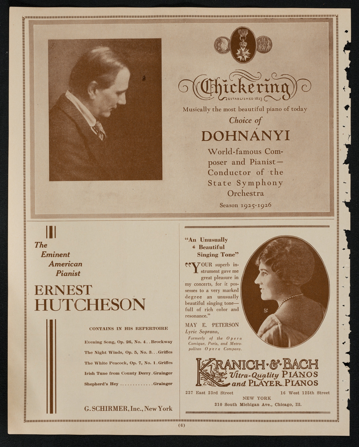 Max Rosen, Violin, December 2, 1925, program page 6