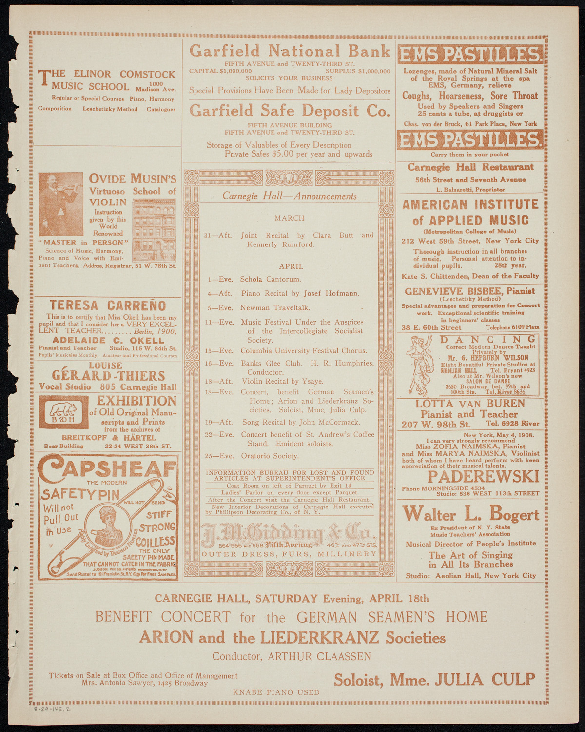 Newman Traveltalks: Florence and Venice, March 29, 1914, program page 3