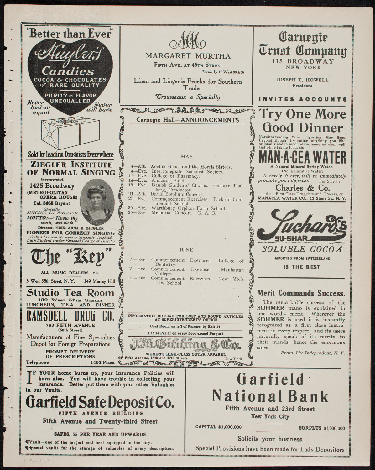 The Civic Forum, April 28, 1911, program page 3