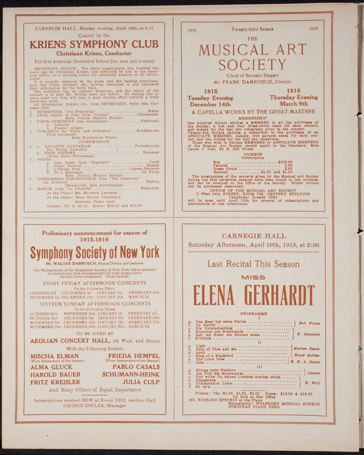 Catholic Oratorio Society, March 26, 1915, program page 8