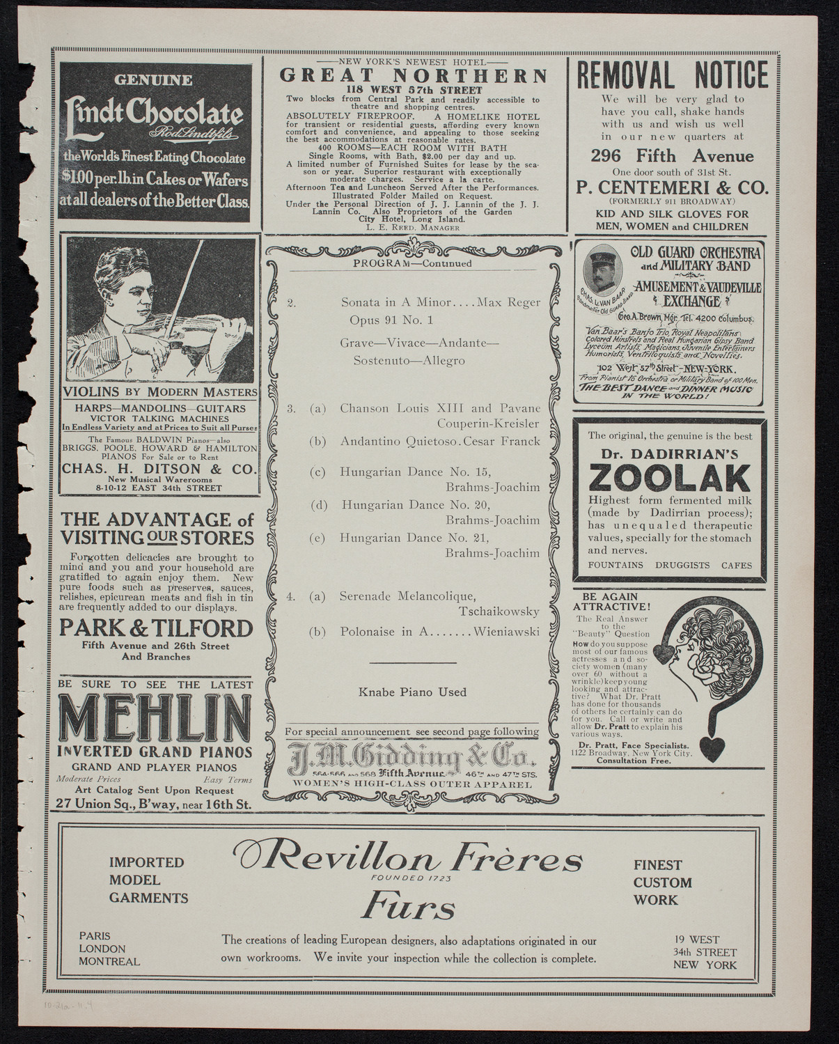 Albert Spalding, Violin, October 21, 1911, program page 7