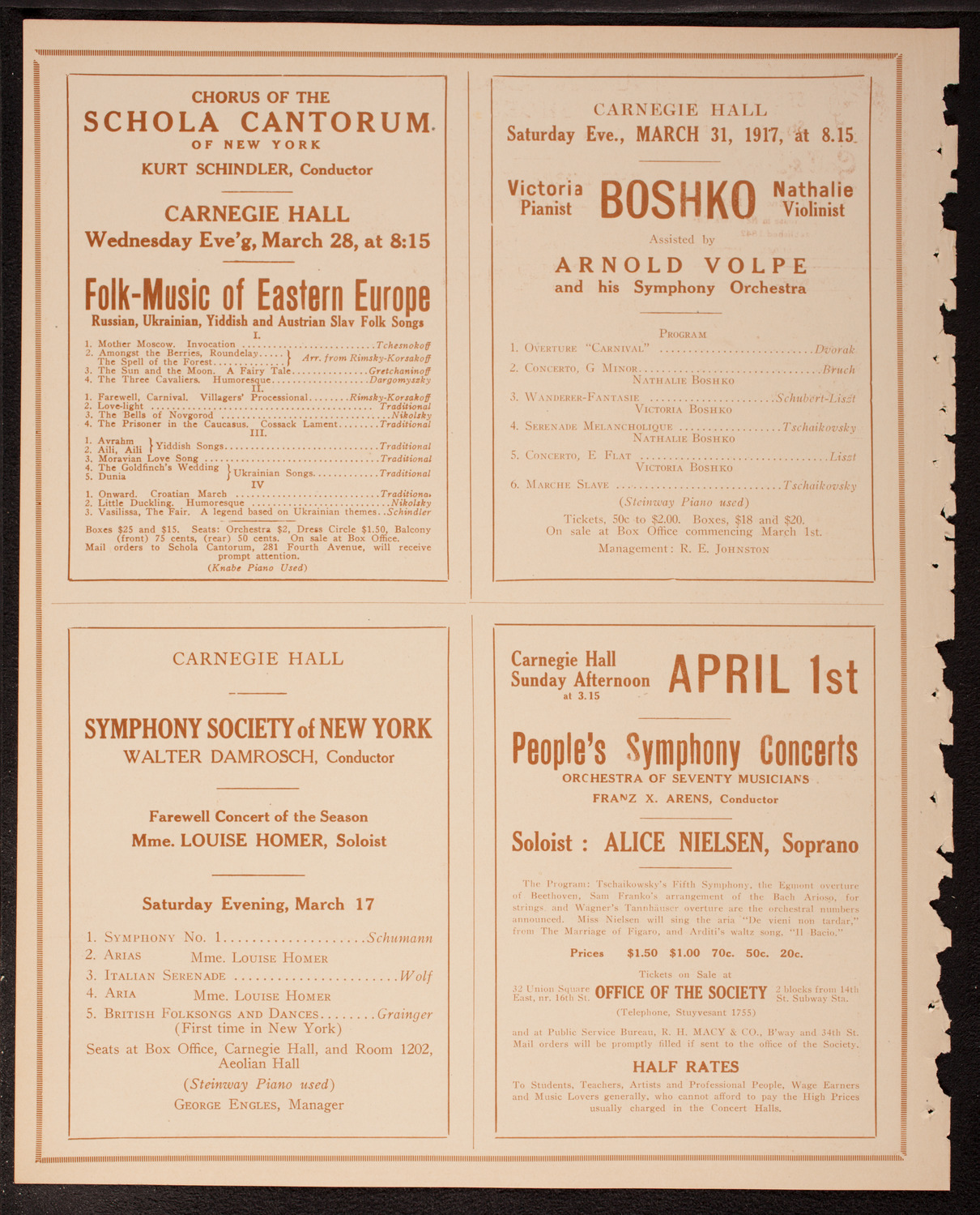 Ethel Leginska, Piano, March 16, 1917, program page 8