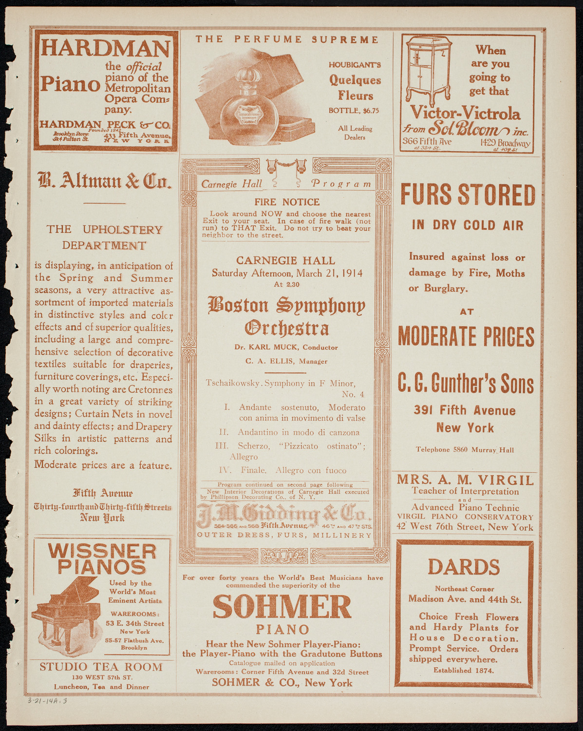 Boston Symphony Orchestra, March 21, 1914, program page 5
