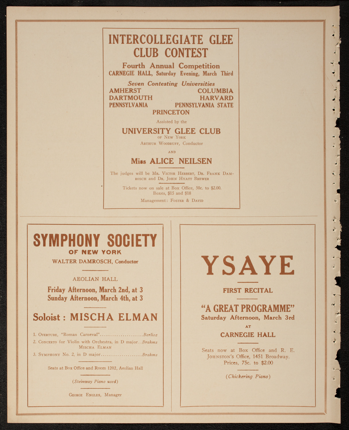 Lecture by Alfred Noyes, February 28, 1917, program page 8