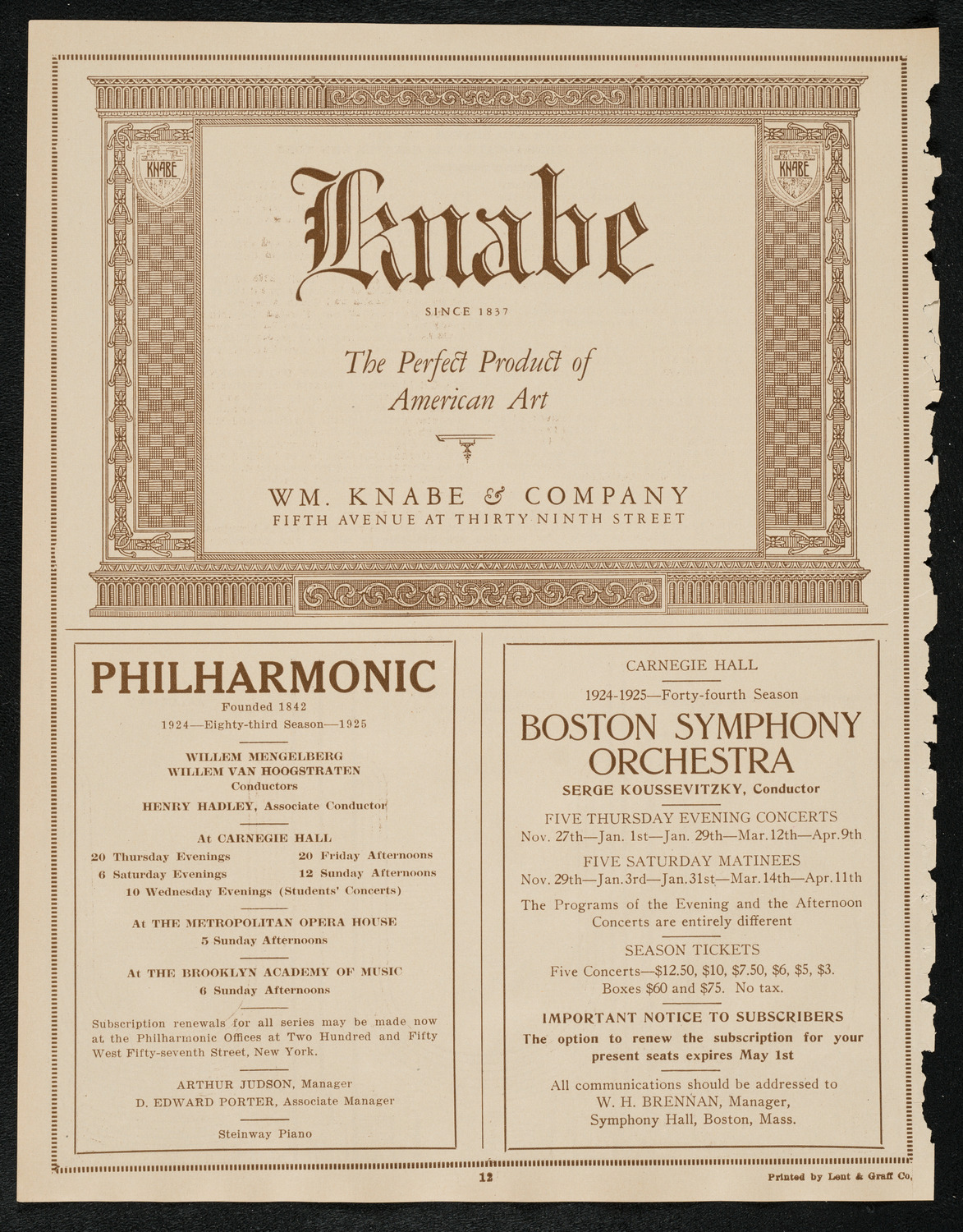 New York Symphony Club, April 18, 1924, program page 12