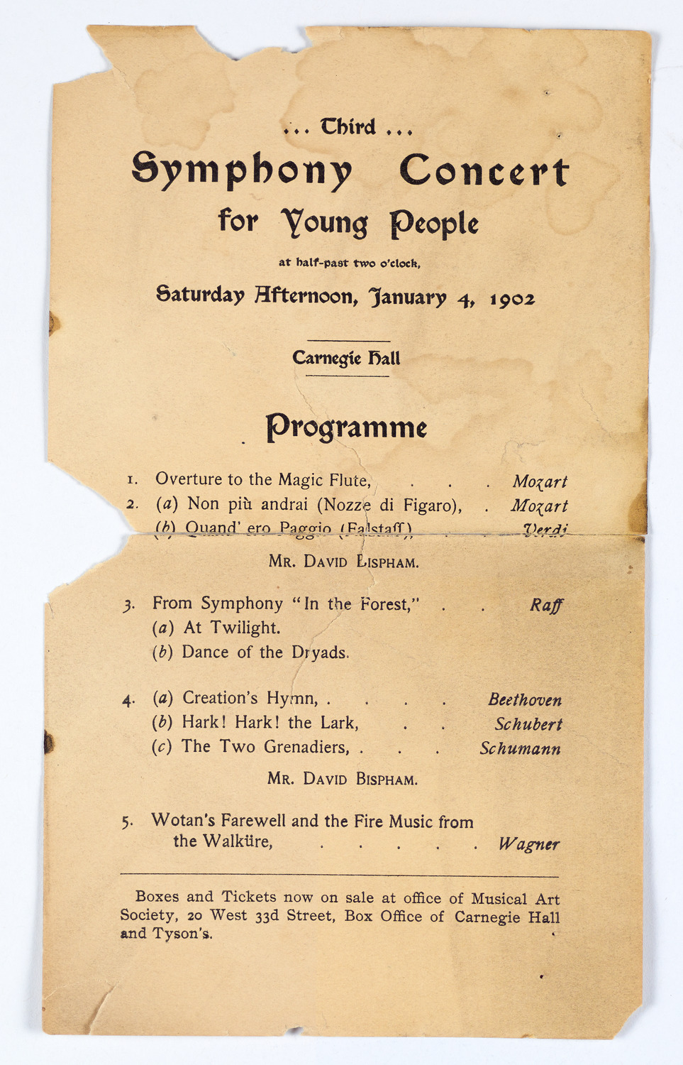 Symphony Concert for Young People, January 4, 1902