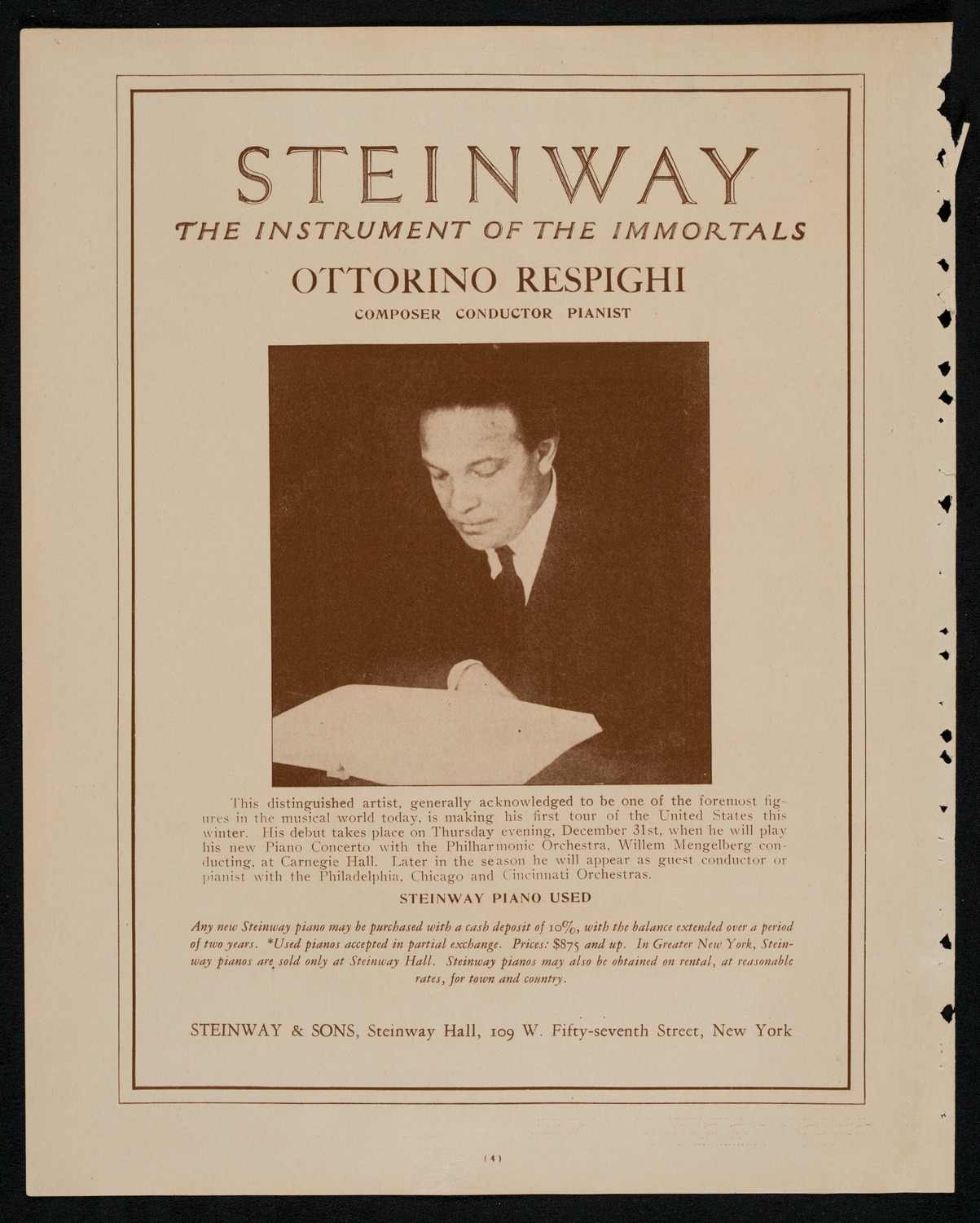 New York Philharmonic, December 31, 1925, program page 4