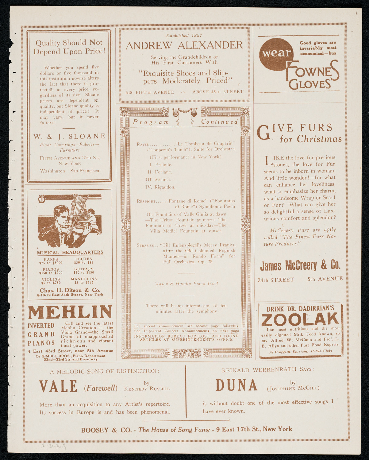 Boston Symphony Orchestra, December 2, 1920, program page 7