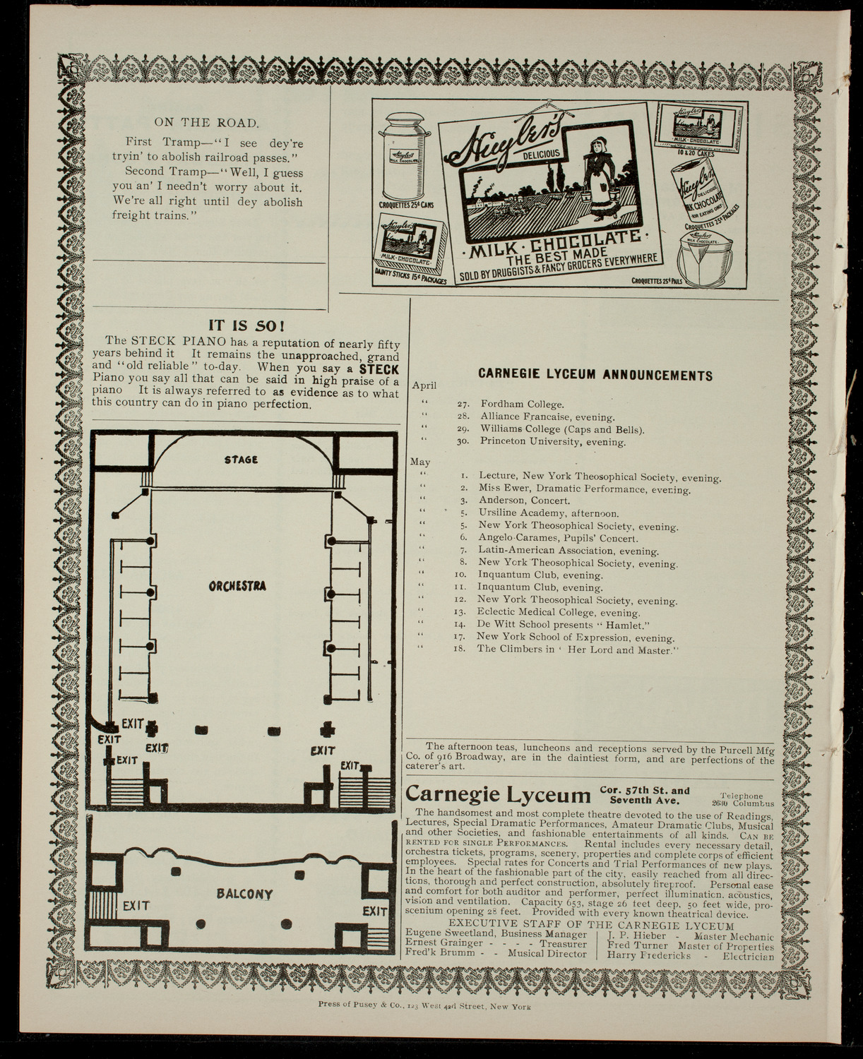 American Academy of the Dramatic Arts, April 26, 1904, program page 4