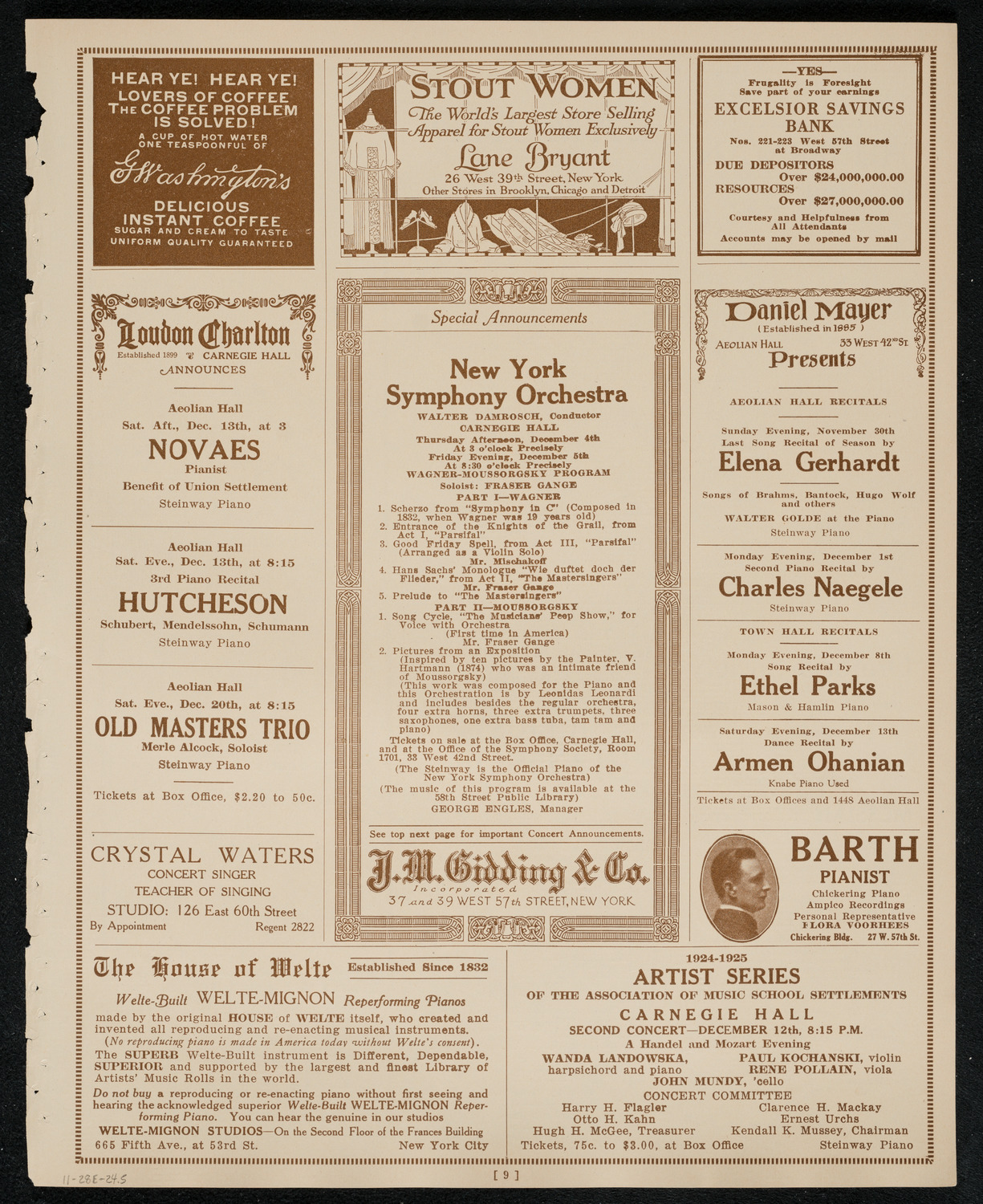 Roland Hayes, Tenor, November 28, 1924, program page 9