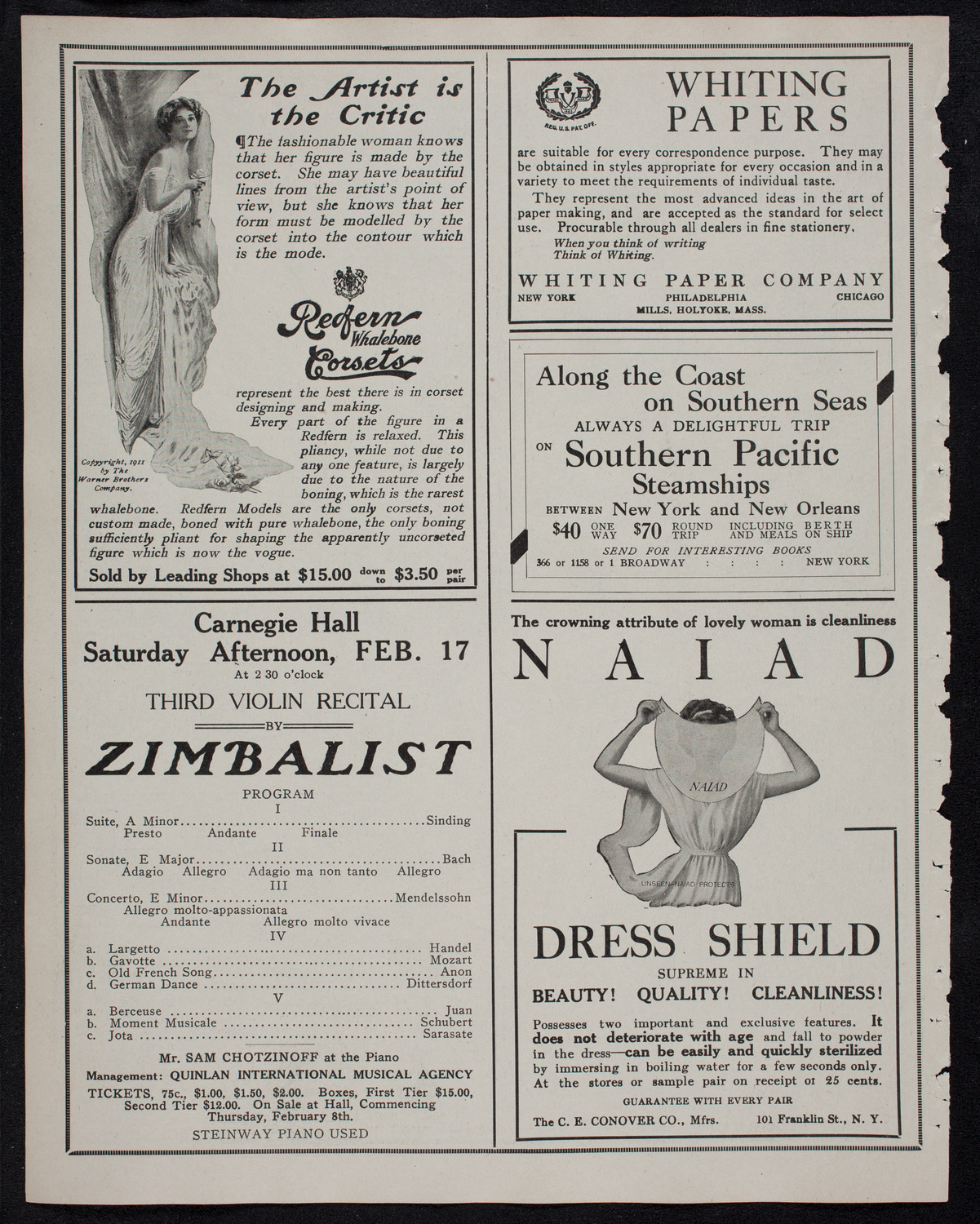 Russian Symphony Society of New York, February 11, 1912, program page 2