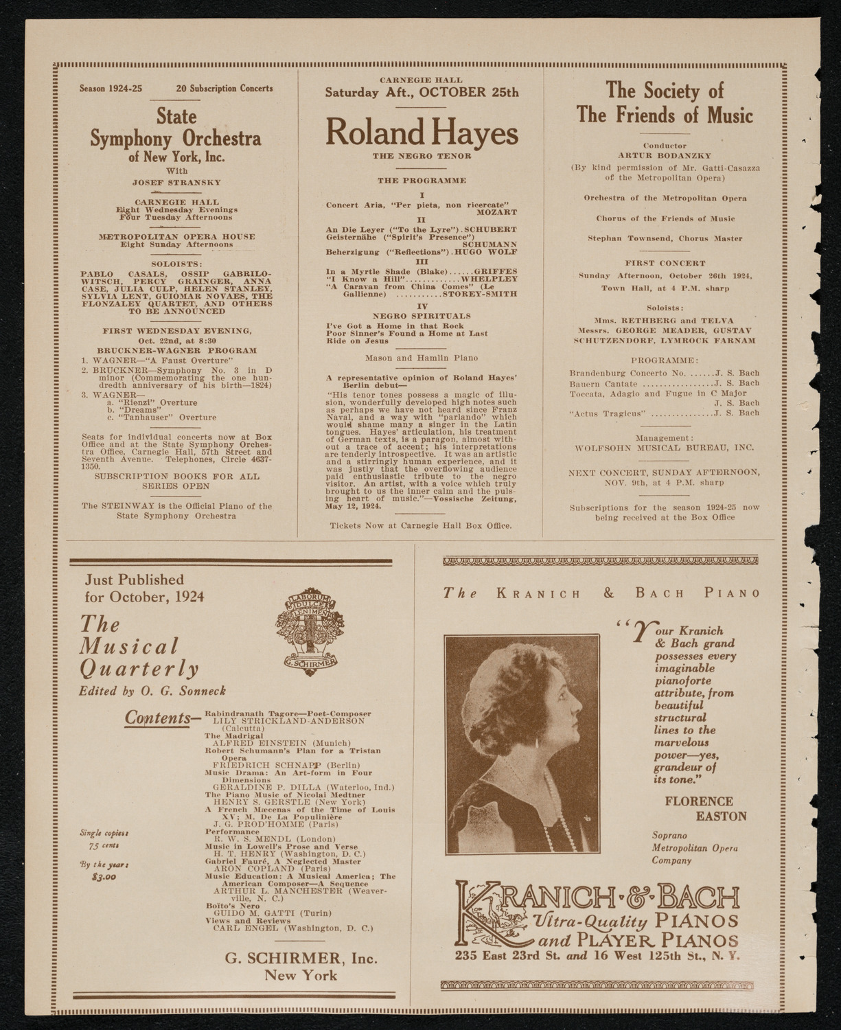 Rosa Raisa, Giacomo Rimini, and Magdeleine Brard, October 18, 1924, program page 6