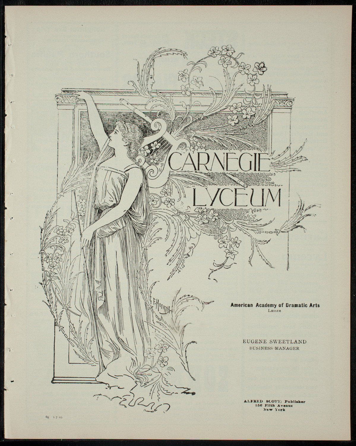 Academy Stock Company of the American Academy of Dramatic Arts/Empire Theatre Dramatic School, March 7, 1905, program page 1