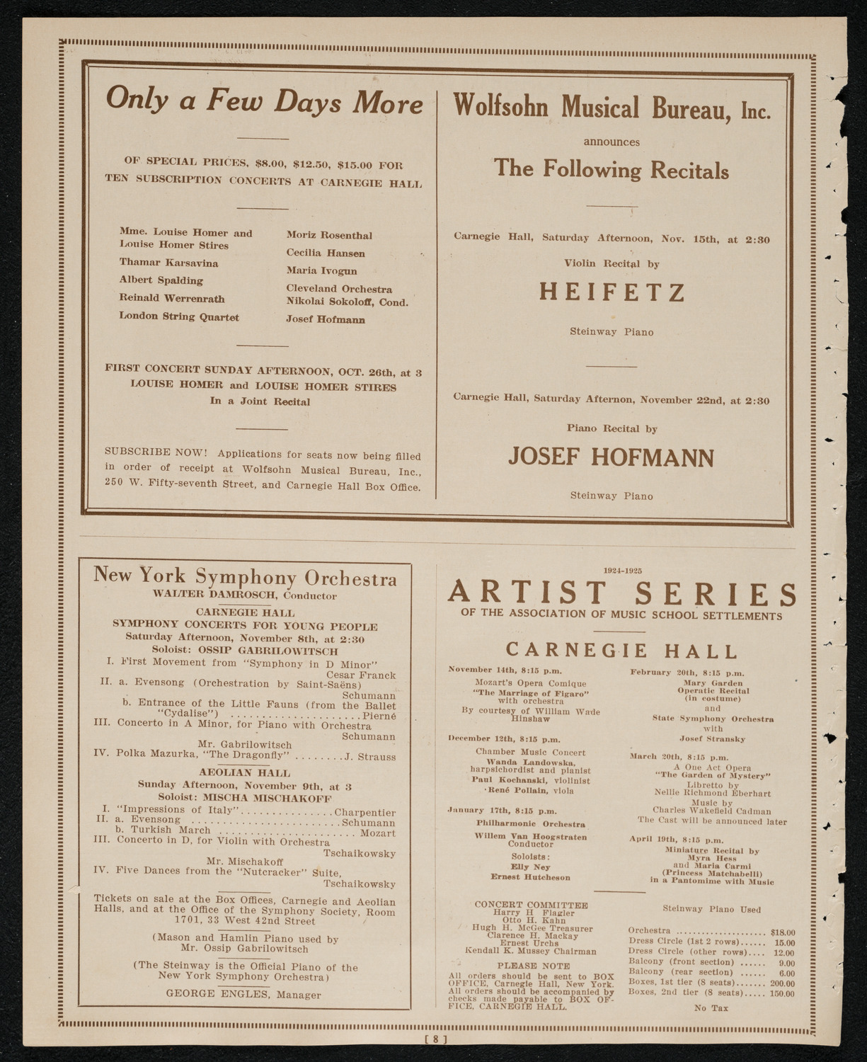 National Stage Children's Association, Inc.: "The Juvenile Follies Revue of 1925", November 3, 1924, program page 8