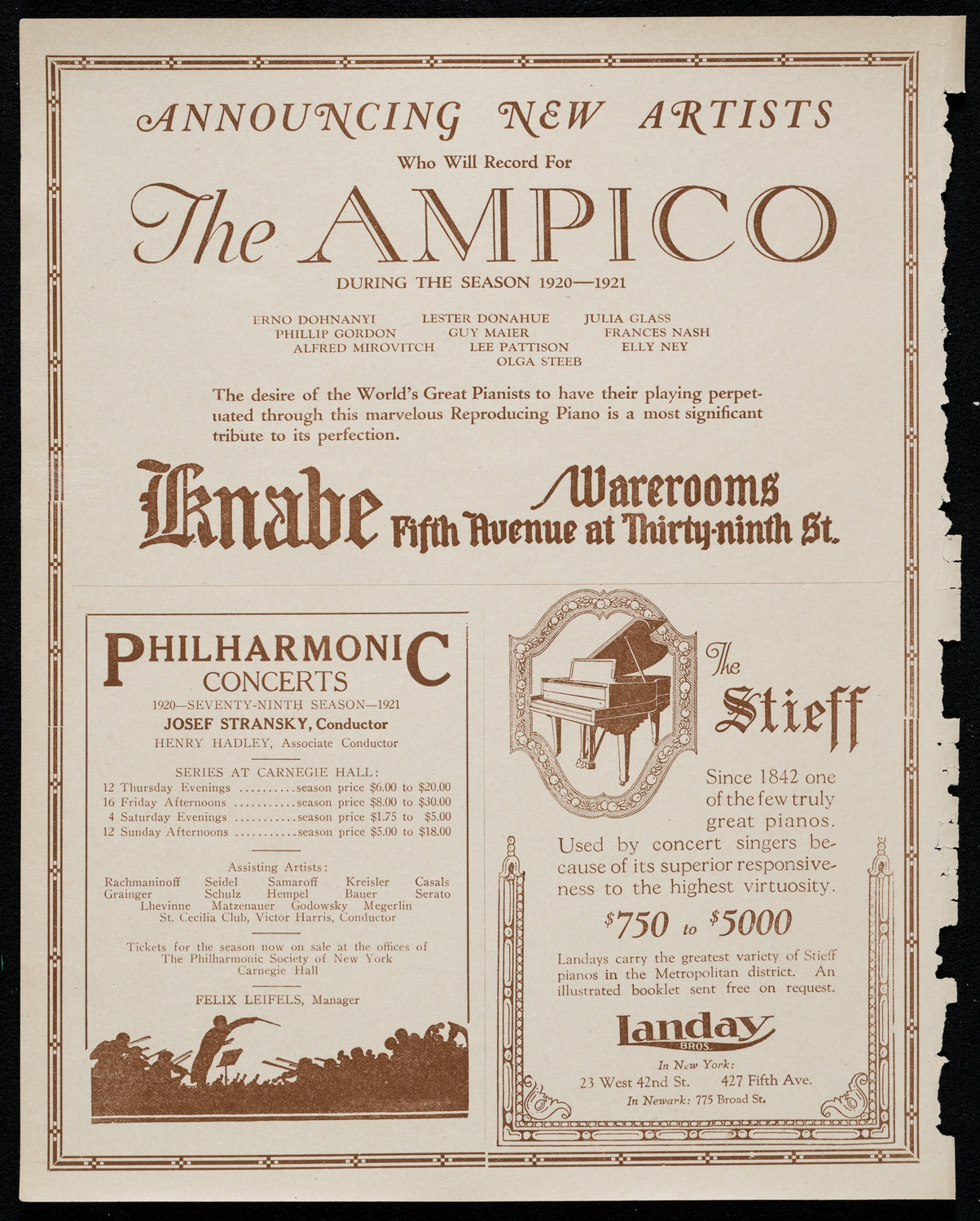 Leopold Godowsky, Piano, October 11, 1920, program page 12