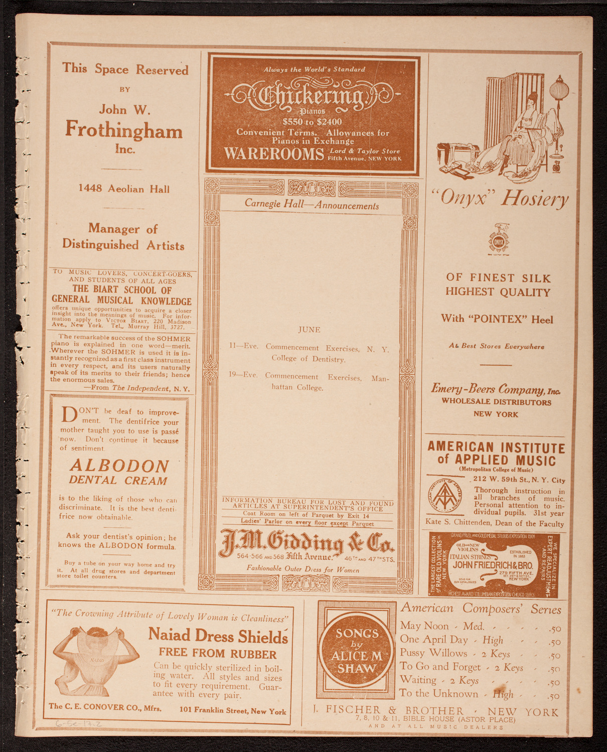 Graduation: College of Dental and Oral Surgery of New York, June 5, 1917, program page 3