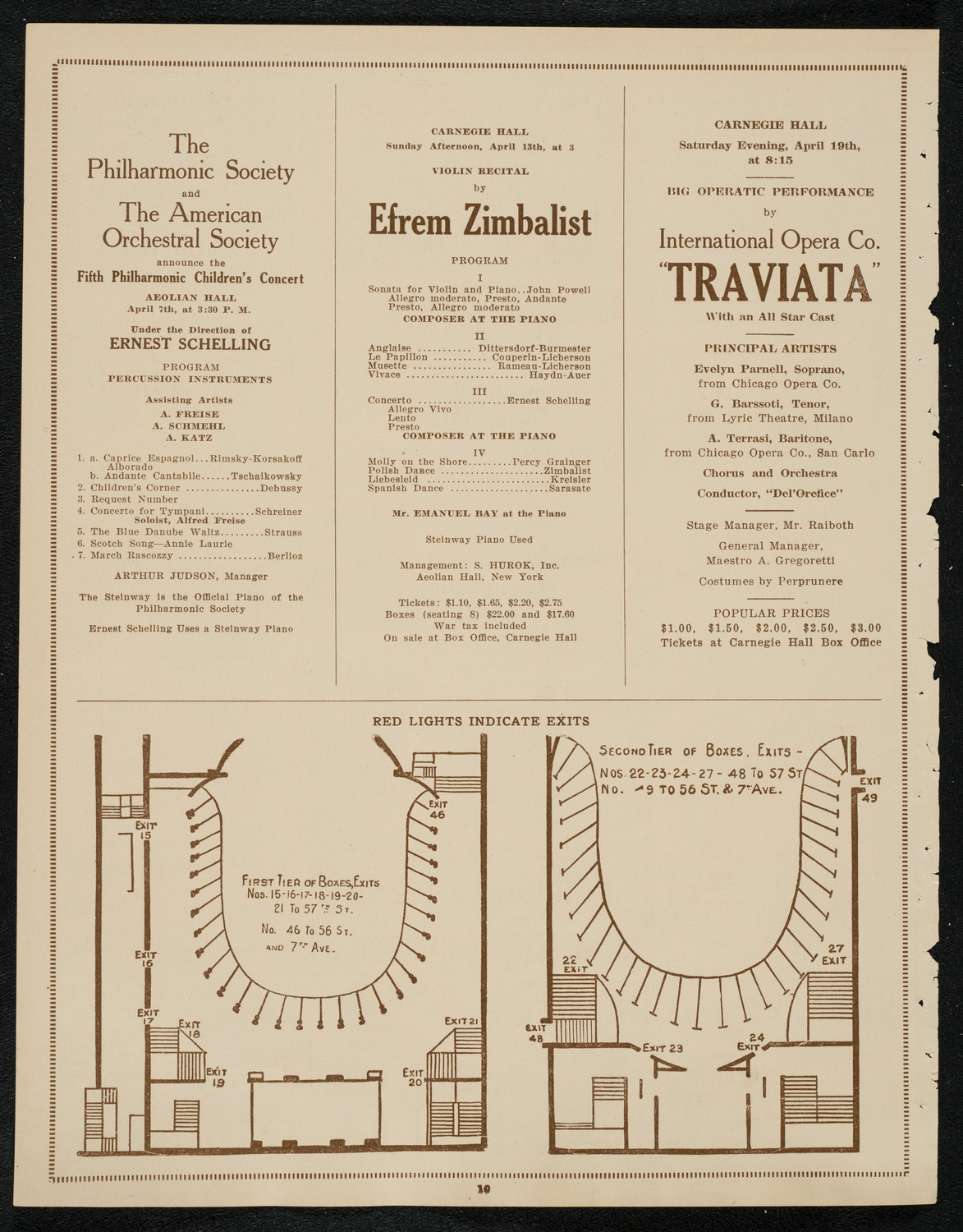 New York Philharmonic, April 5, 1924, program page 10