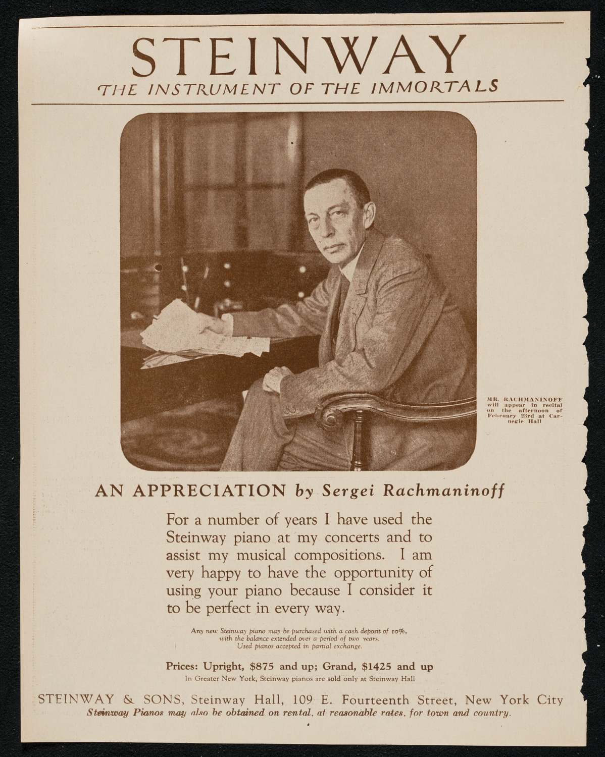 New York Philharmonic, February 22, 1924, program page 4