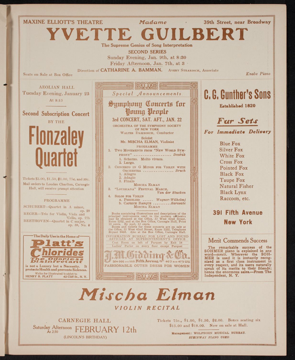Boston Symphony Orchestra, January 6, 1916, program page 9