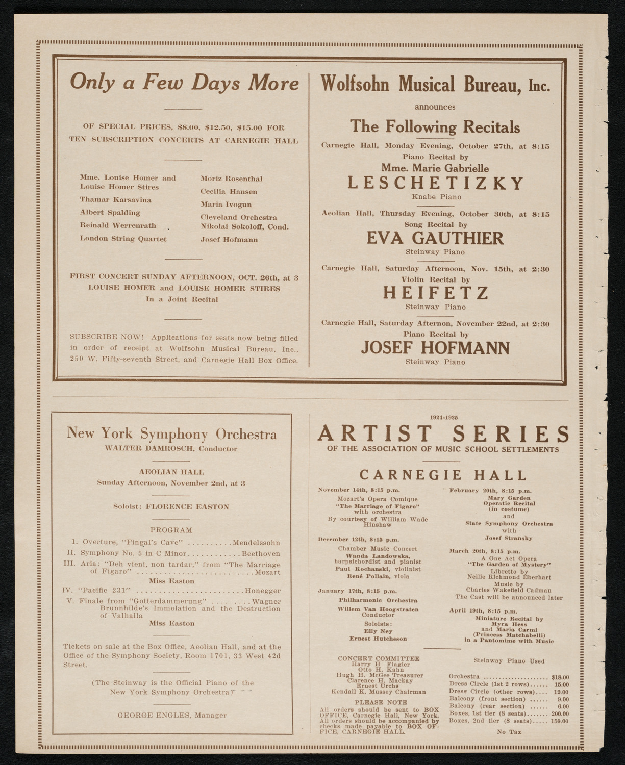 Cancelled Recital: Marie Gabrielle Leschetizky, October 27, 1924, program page 8