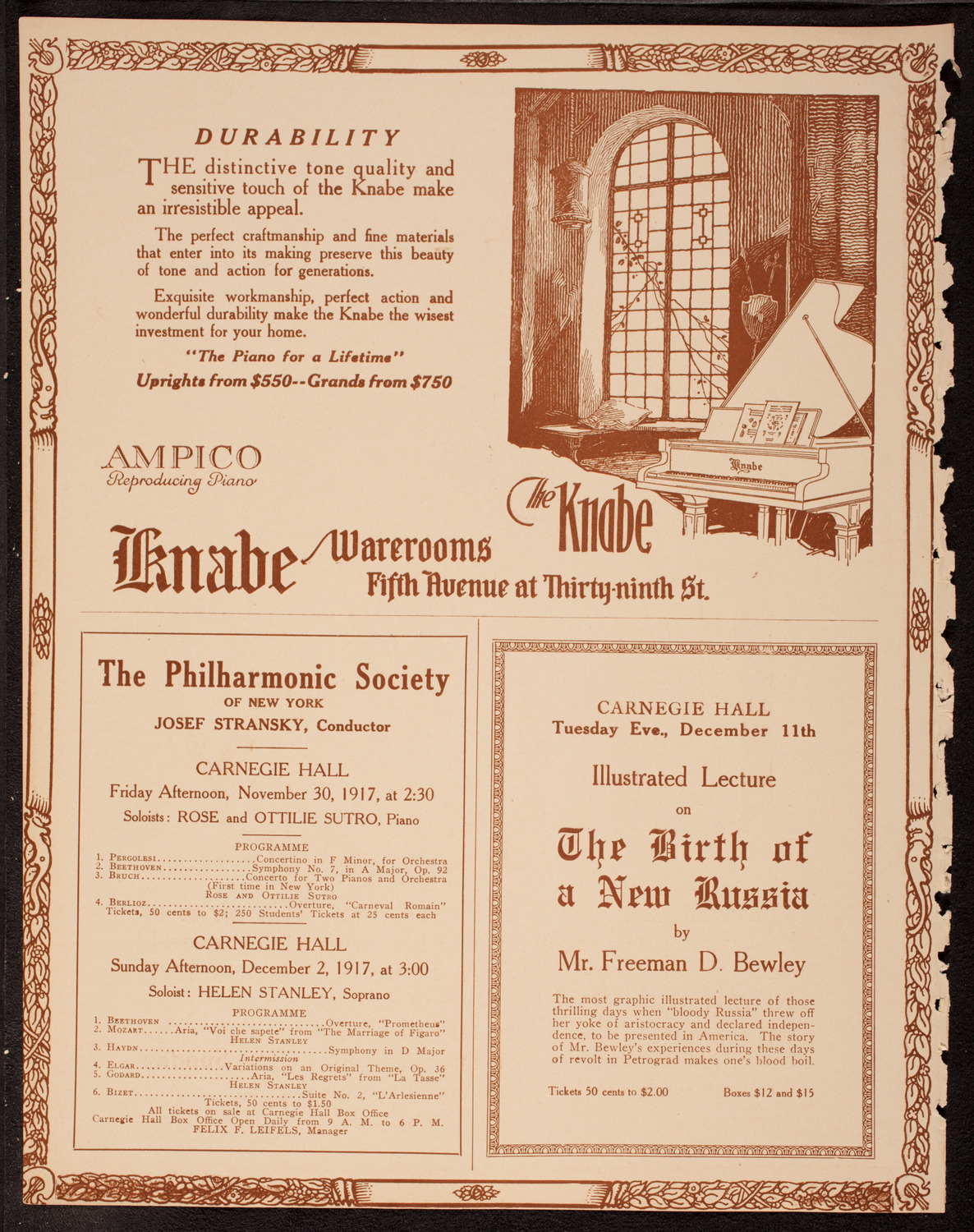 Lecture by Sergeant Arthur Guy Empey, November 28, 1917, program page 12