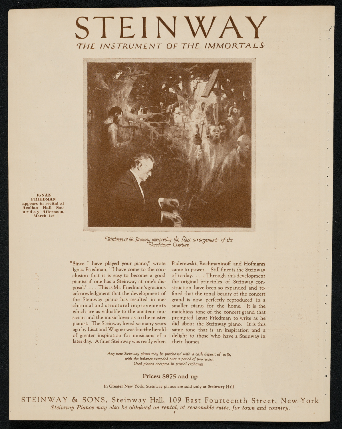 New York Philharmonic, February 29, 1924, program page 4