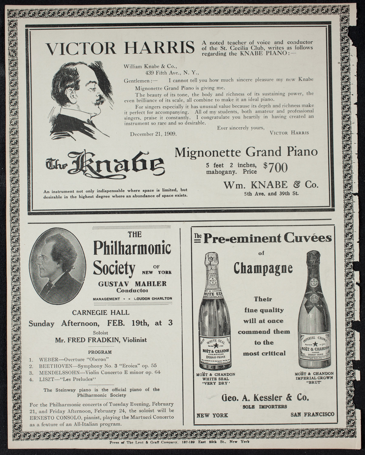 Russian Symphony Society of New York, February 16, 1911, program page 12