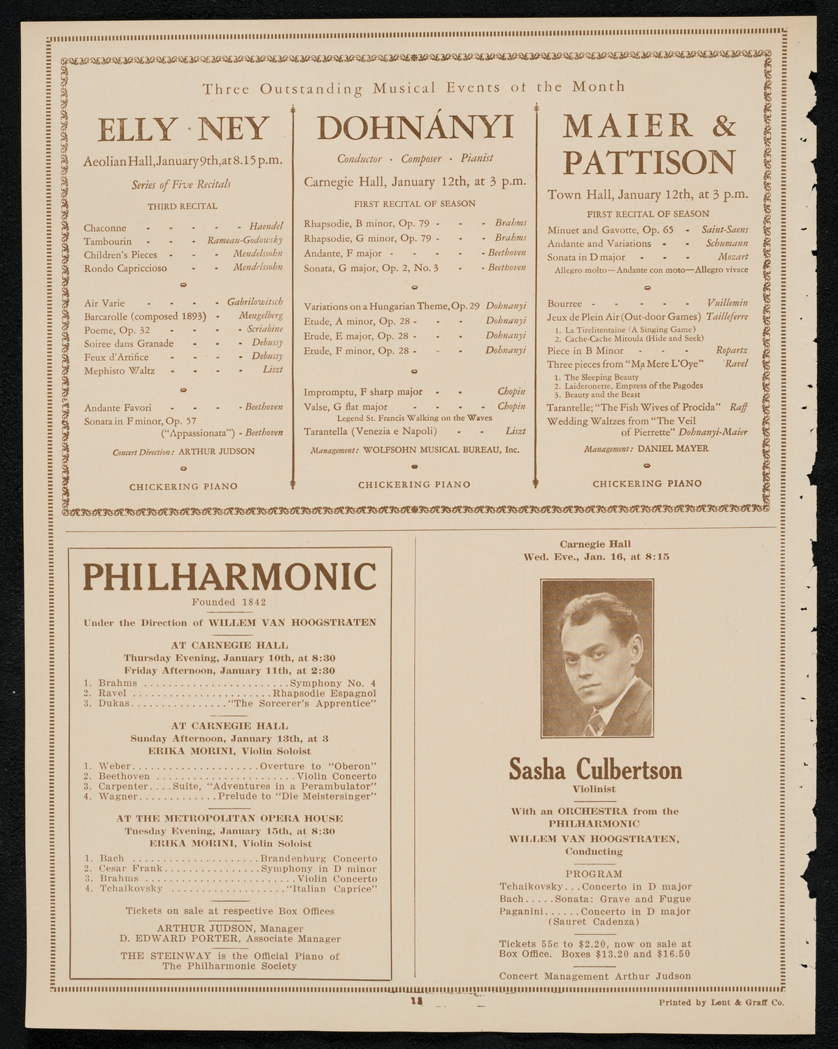 State Symphony Orchestra of New York, January 9, 1924, program page 12