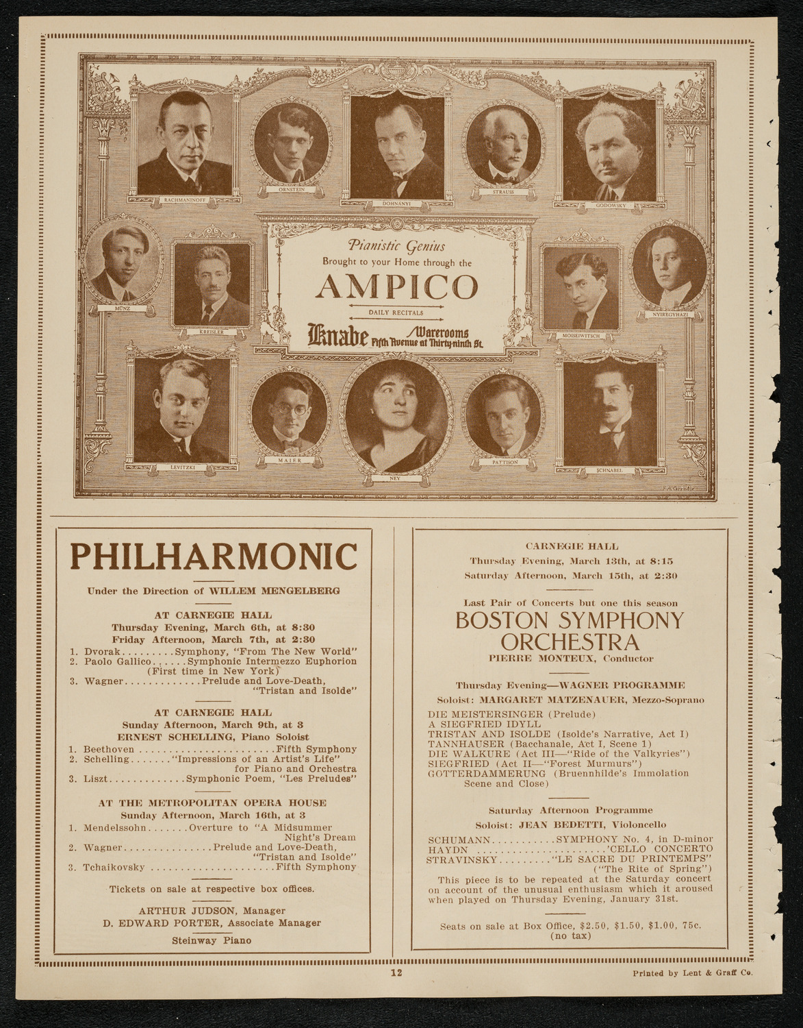 Philadelphia Orchestra and the Toronto Mendelssohn Choir, March 5, 1924, program page 12