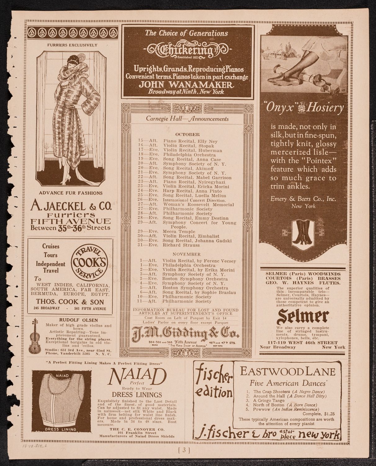 Concert and Address in Honor of Christopher Columbus, October 12, 1921, program page 3