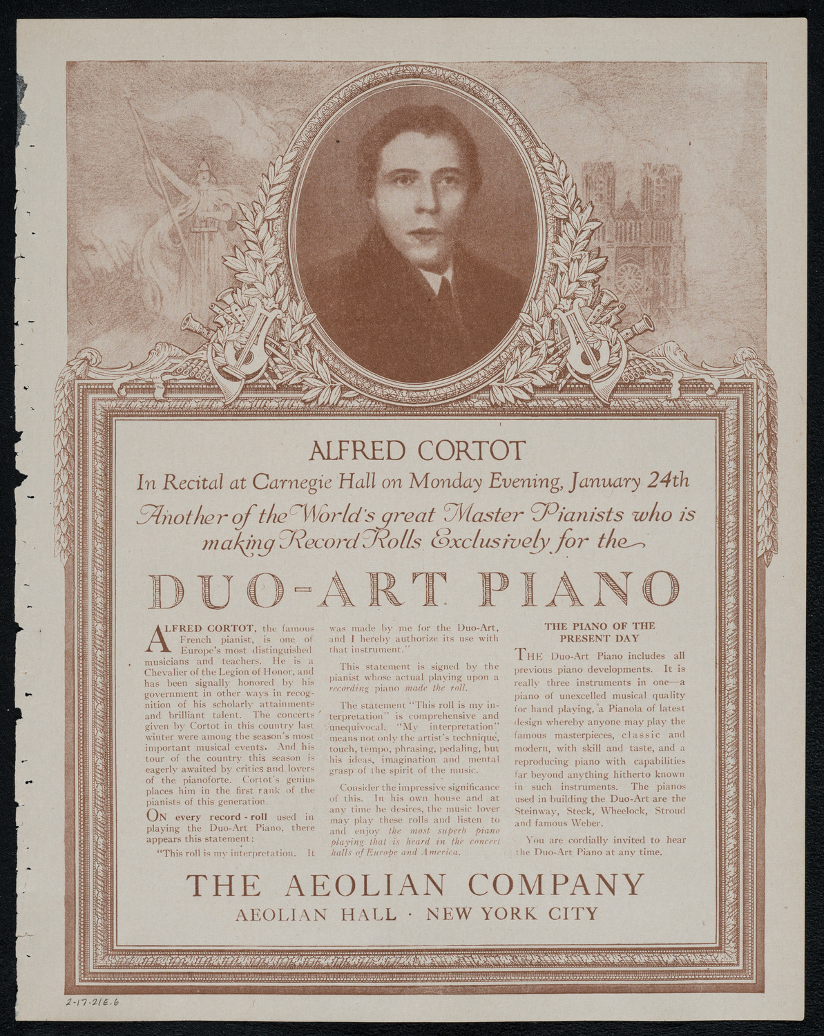 National Symphony Orchestra, February 17, 1921, program page 11