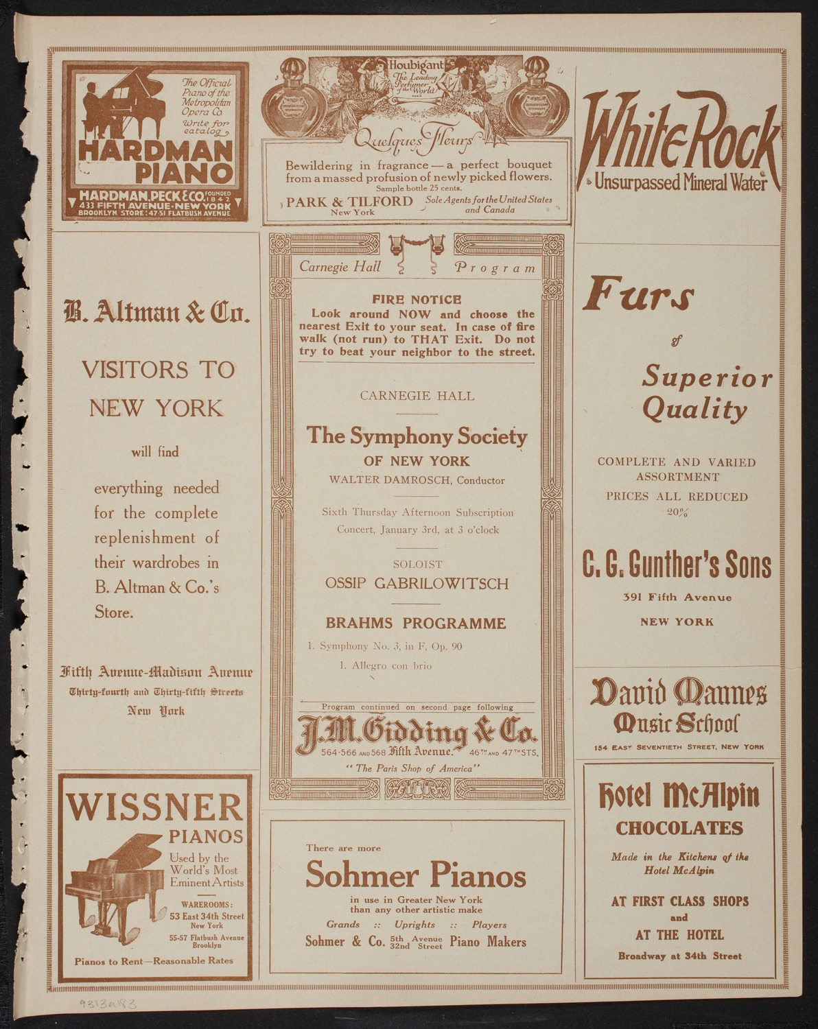 New York Symphony Orchestra, January 3, 1918, program page 5