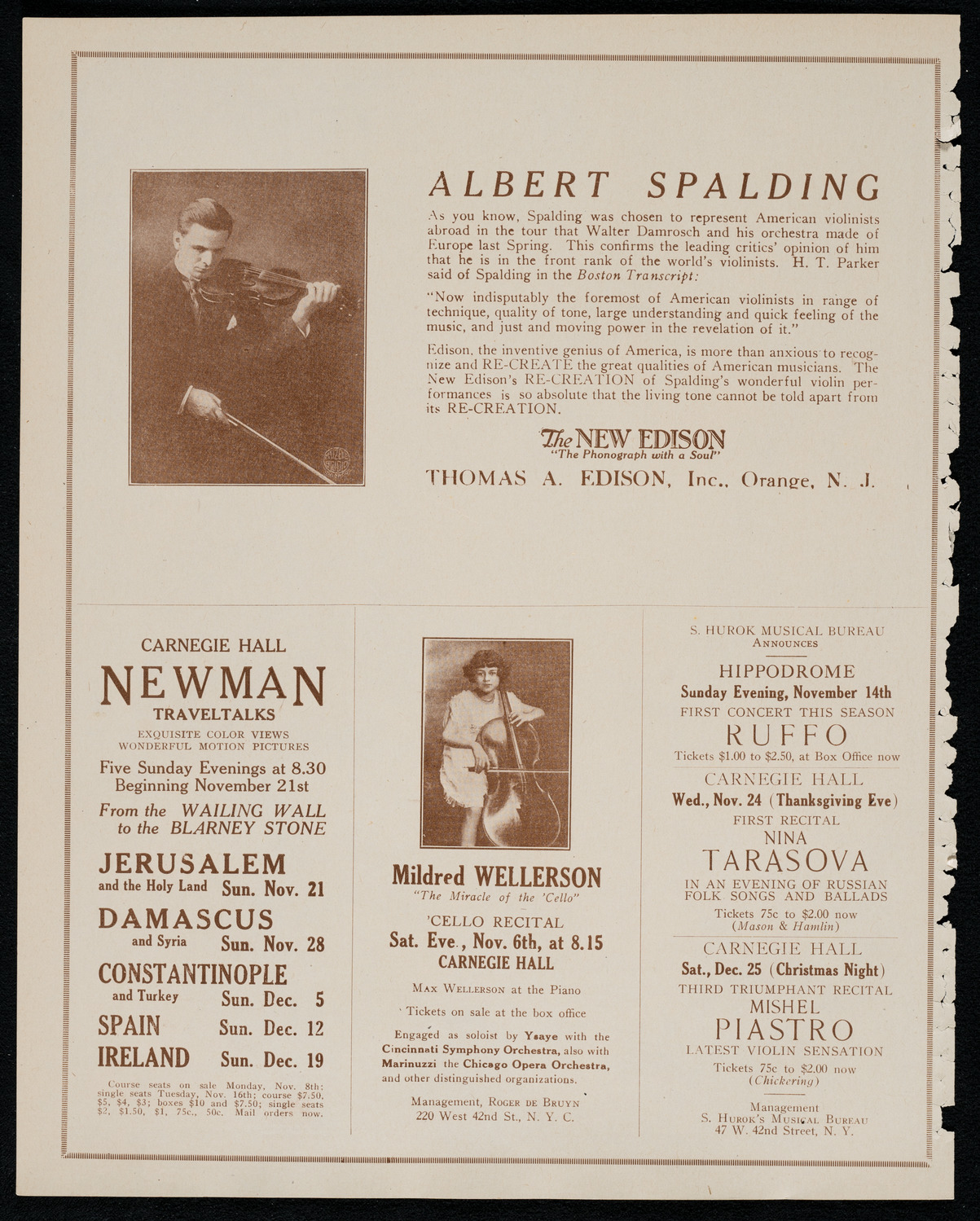 New York Symphony Orchestra, November 5, 1920, program page 2