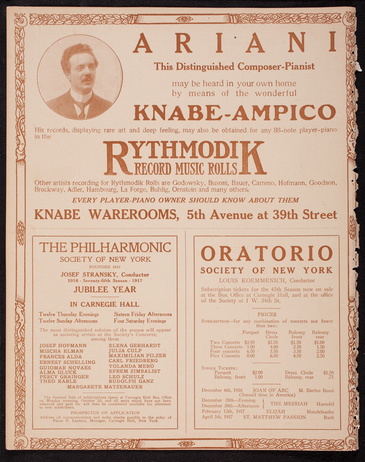 Johanna Gadski, Soprano, October 8, 1916, program page 12