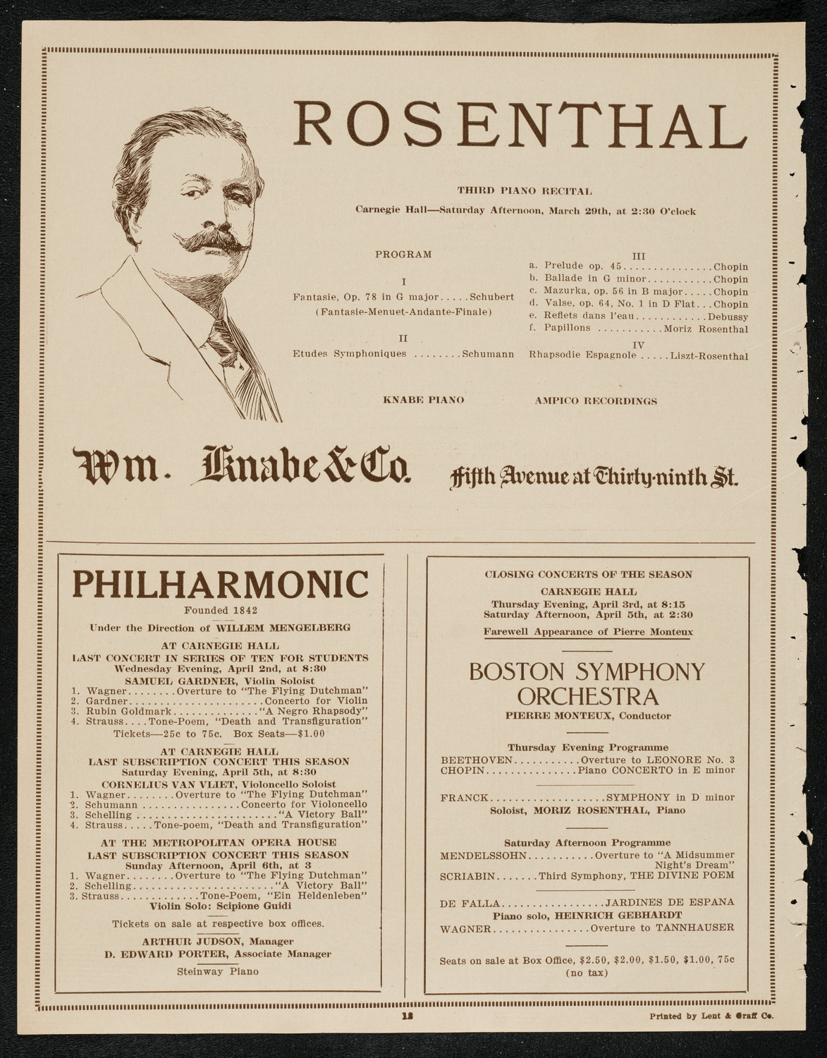 New York Symphony Orchestra, March 28, 1924, program page 12