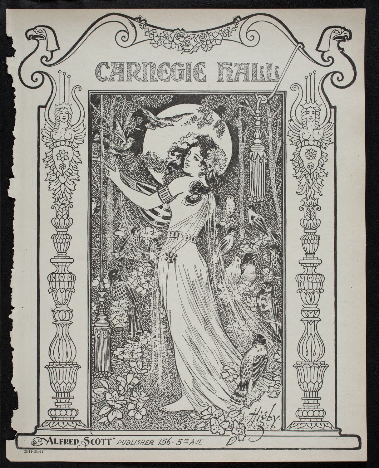 New York Philharmonic, November 15, 1912, program page 1