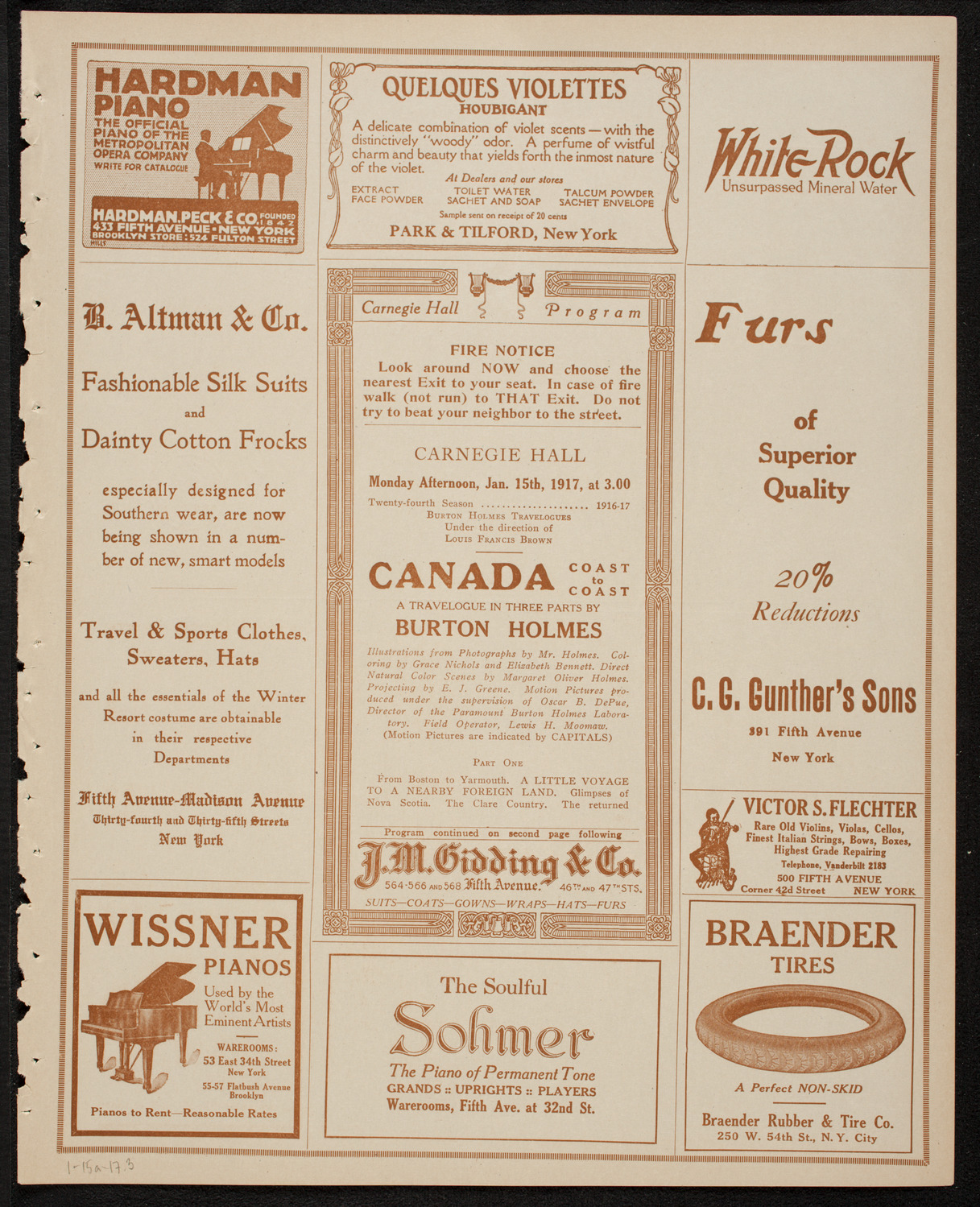 Burton Holmes Travelogue: Canada, January 15, 1917, program page 5