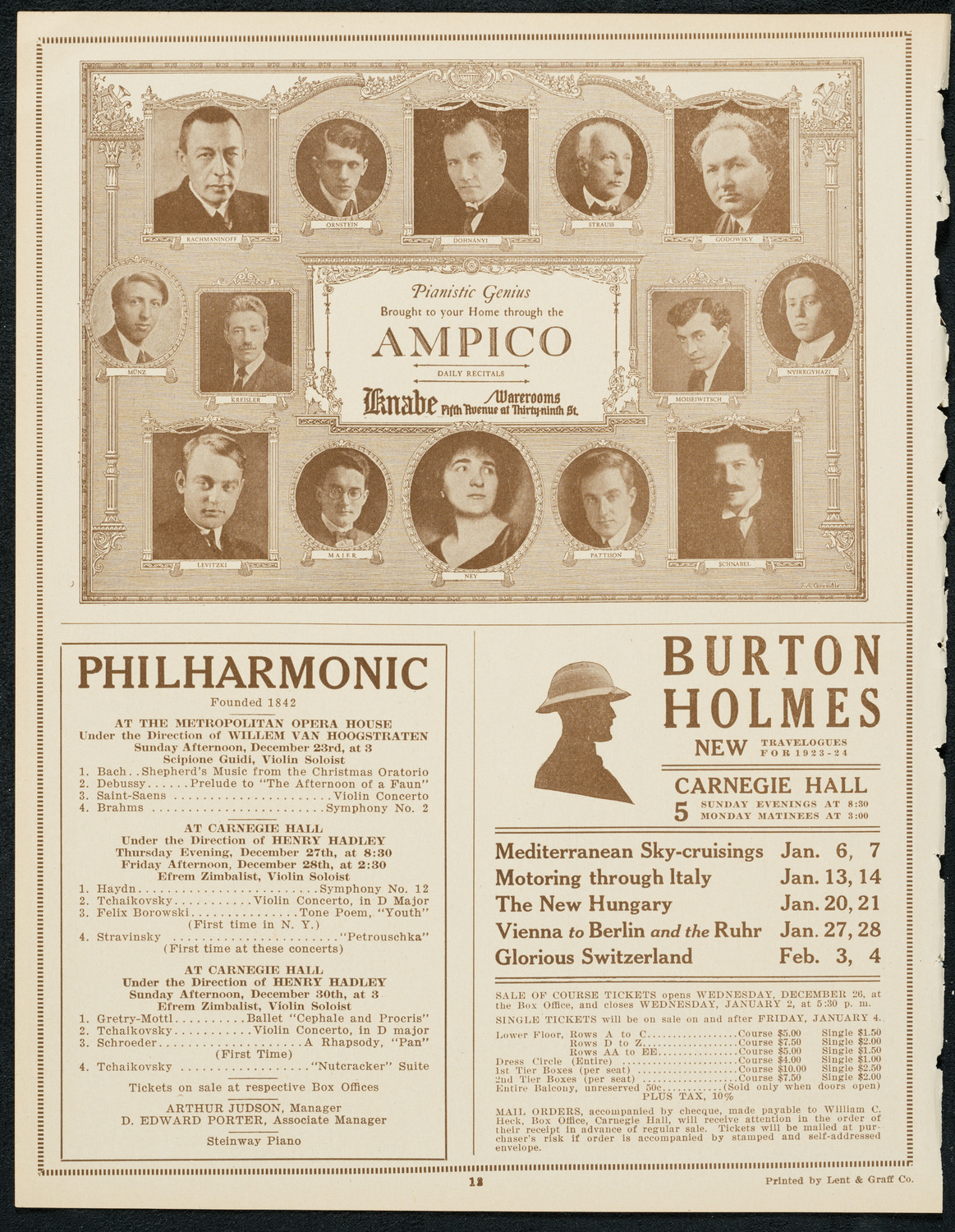 New York Symphony Orchestra, December 21, 1923, program page 12