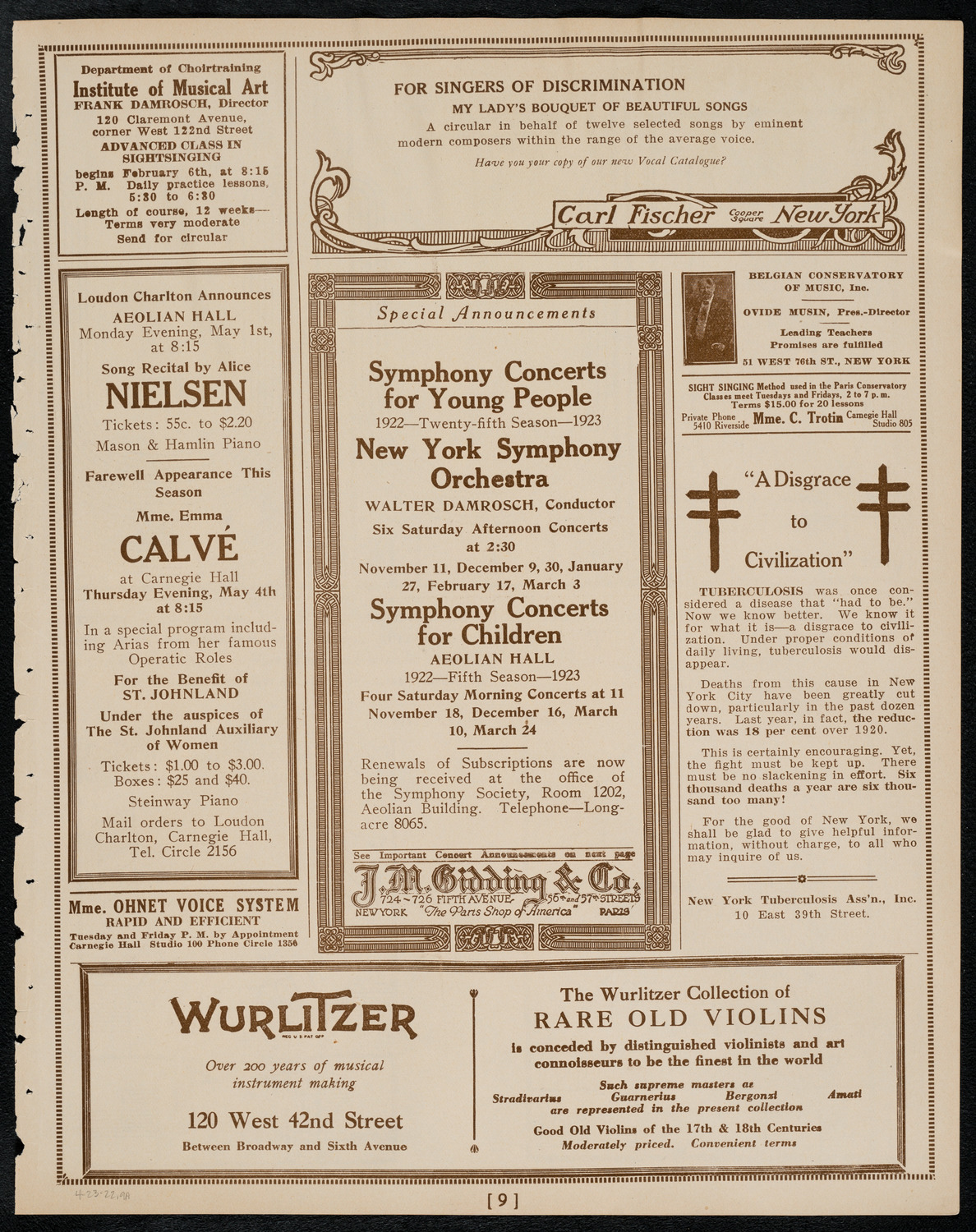 Marjorie Squires, Contralto, April 23, 1922, program page 9