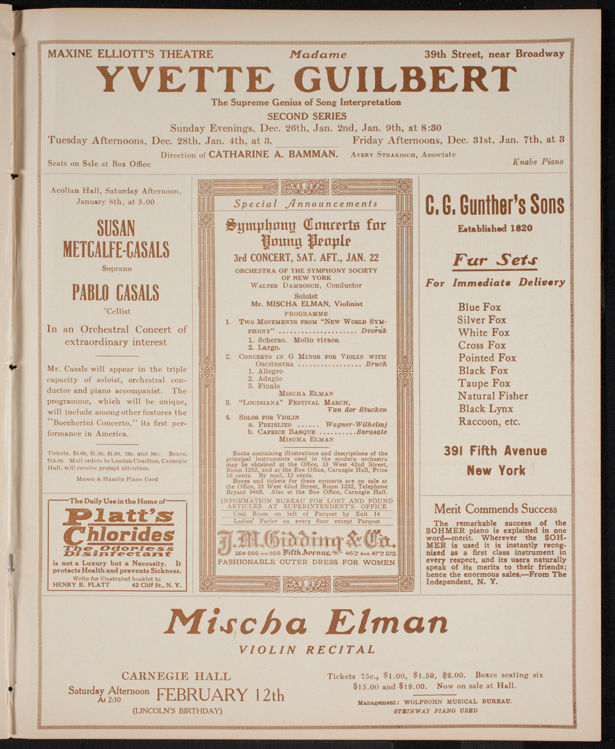 New York Philharmonic, January 2, 1916, program page 9
