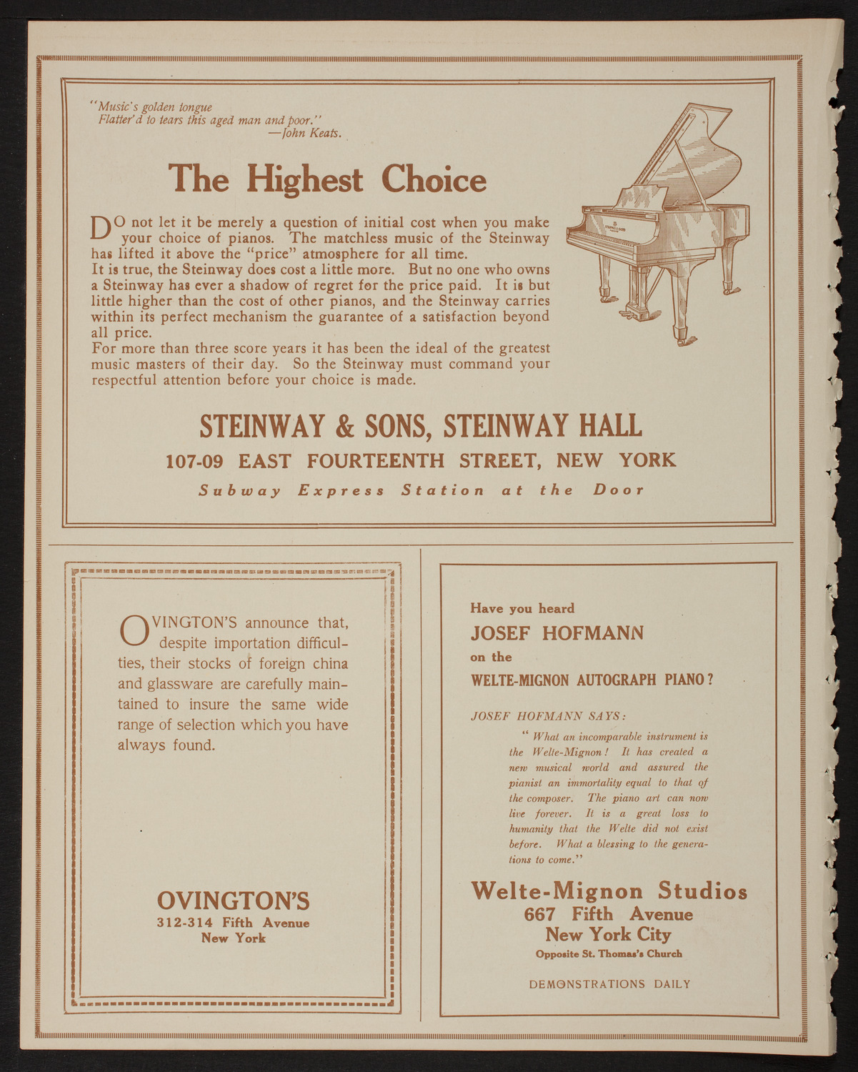 Music School Settlement Festival Concert, March 6, 1918, program page 4