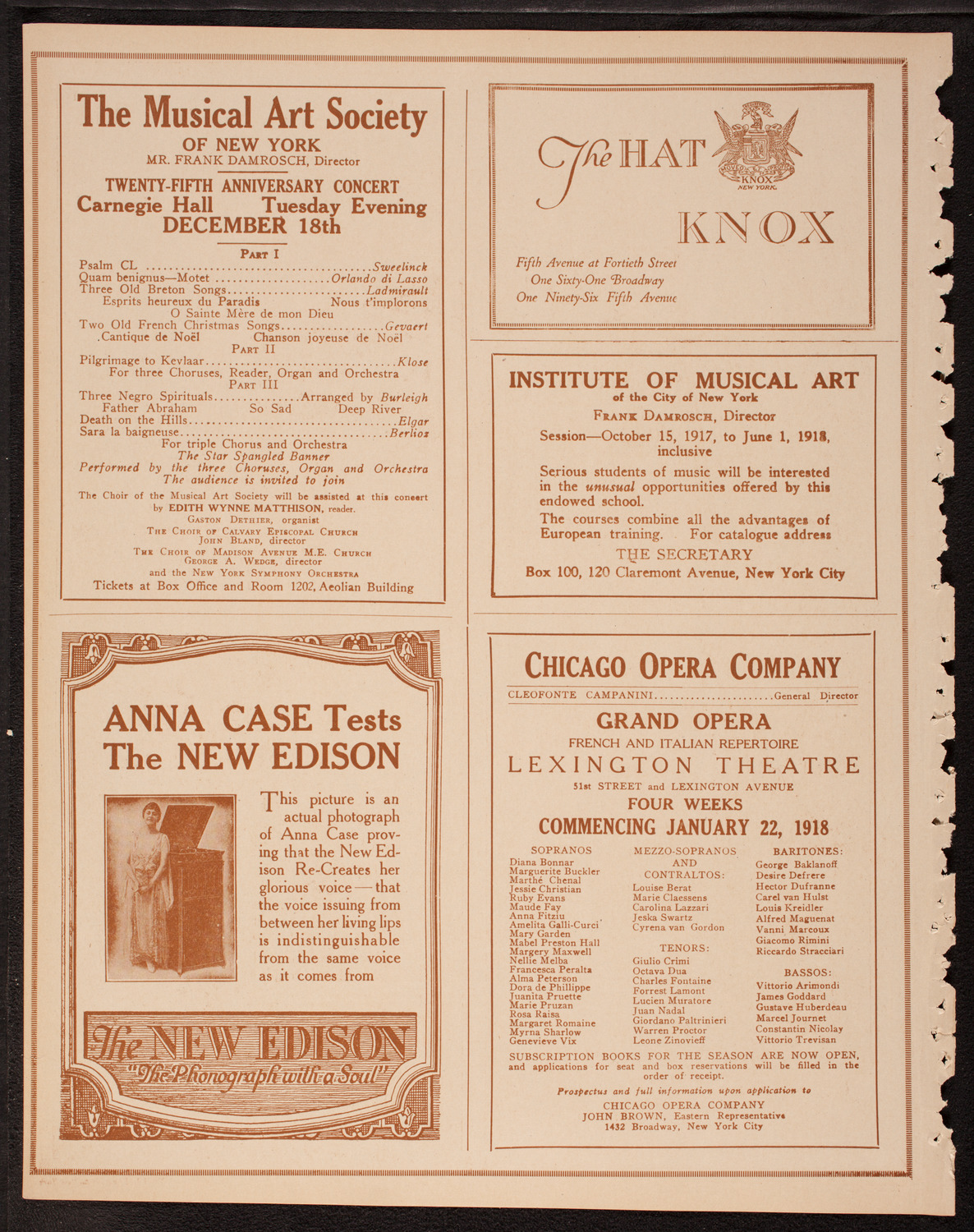 New York Philharmonic, December 14, 1917, program page 2