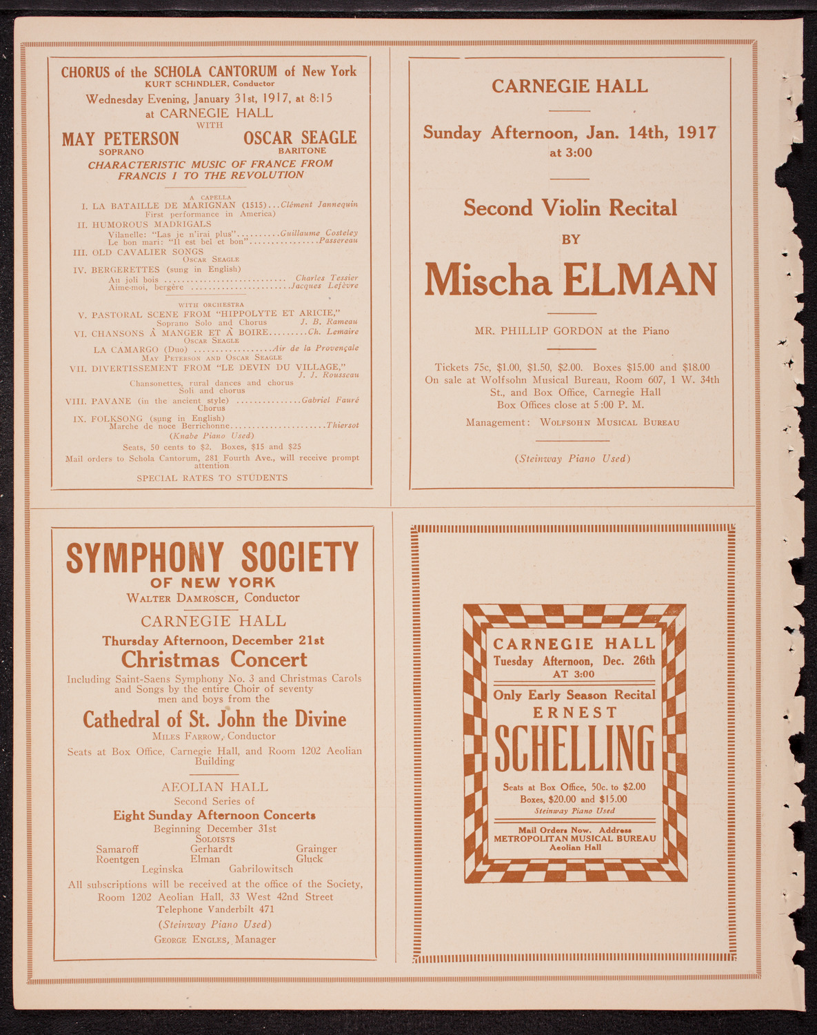 Columbia University Chorus, December 18, 1916, program page 8