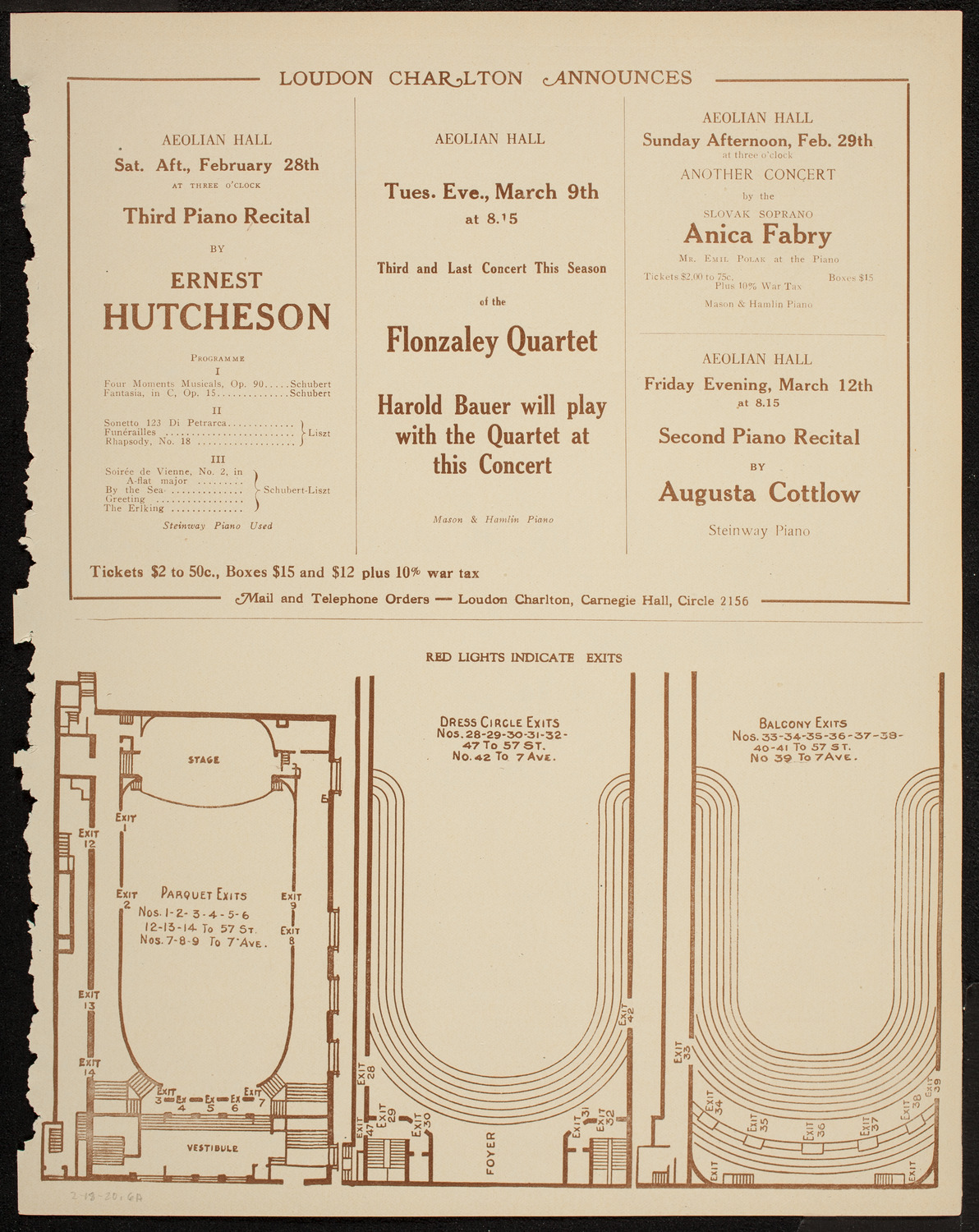 Josef Lhévinne, Piano, February 18, 1920, program page 11