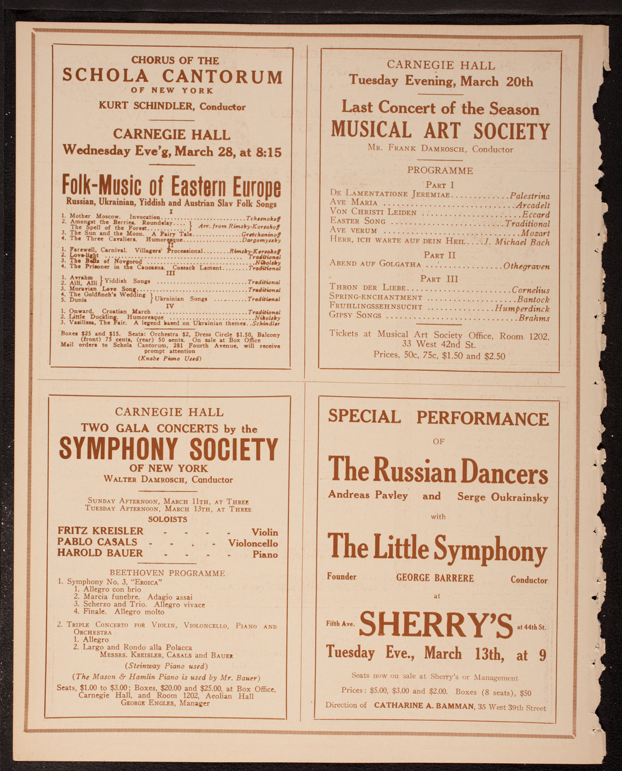 New York Philharmonic, March 10, 1917, program page 8