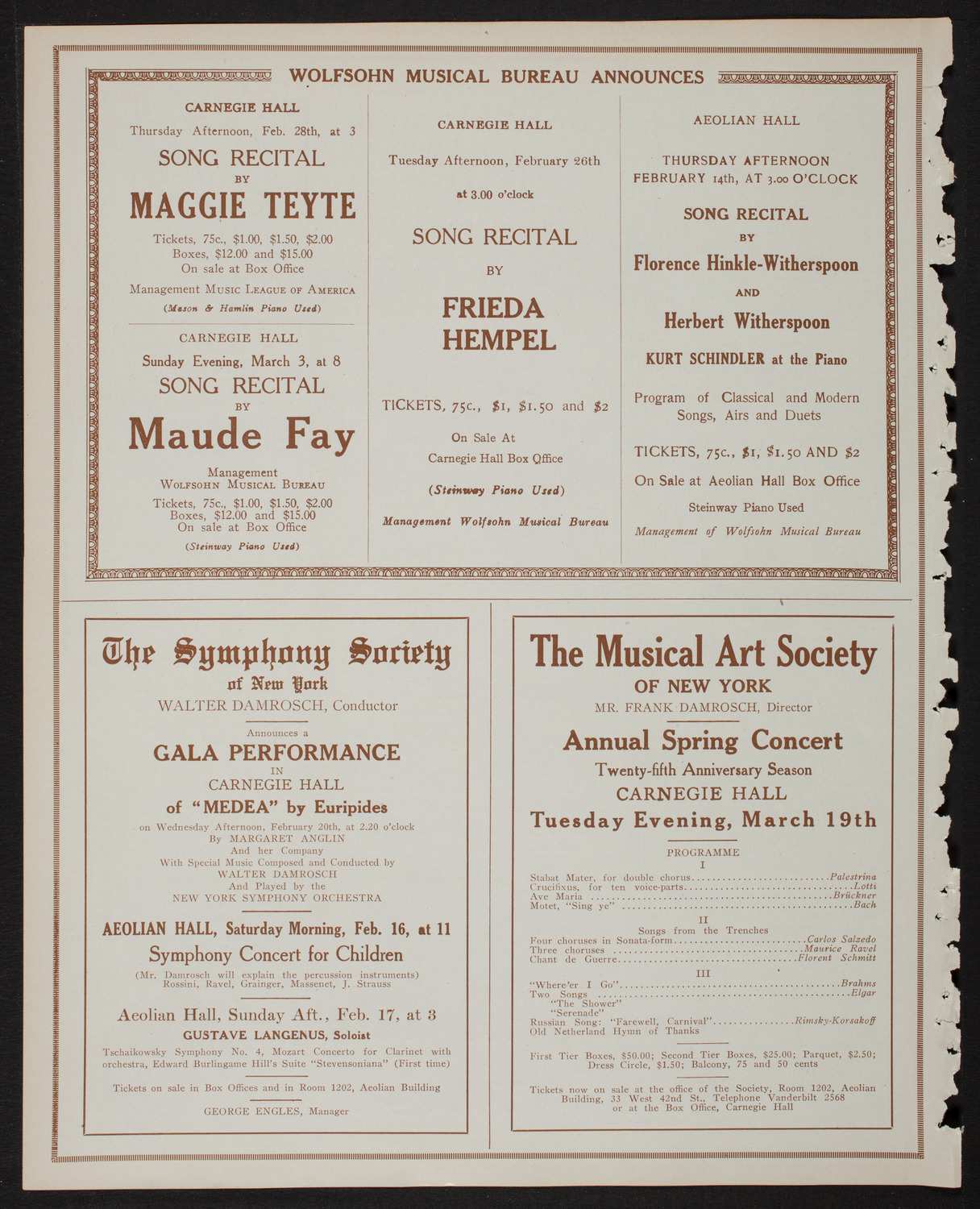 New York Symphony Orchestra, February 15, 1918, program page 8